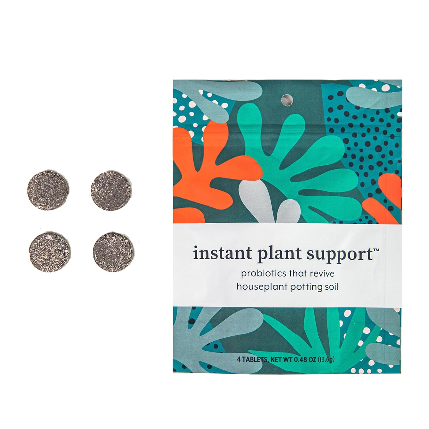 Soporte instantáneo para plantas (4 tabletas)  Probióticos de tabletas autodisolvibles para plantas de interior, sin olor, sin polvo, sin ensuciar,