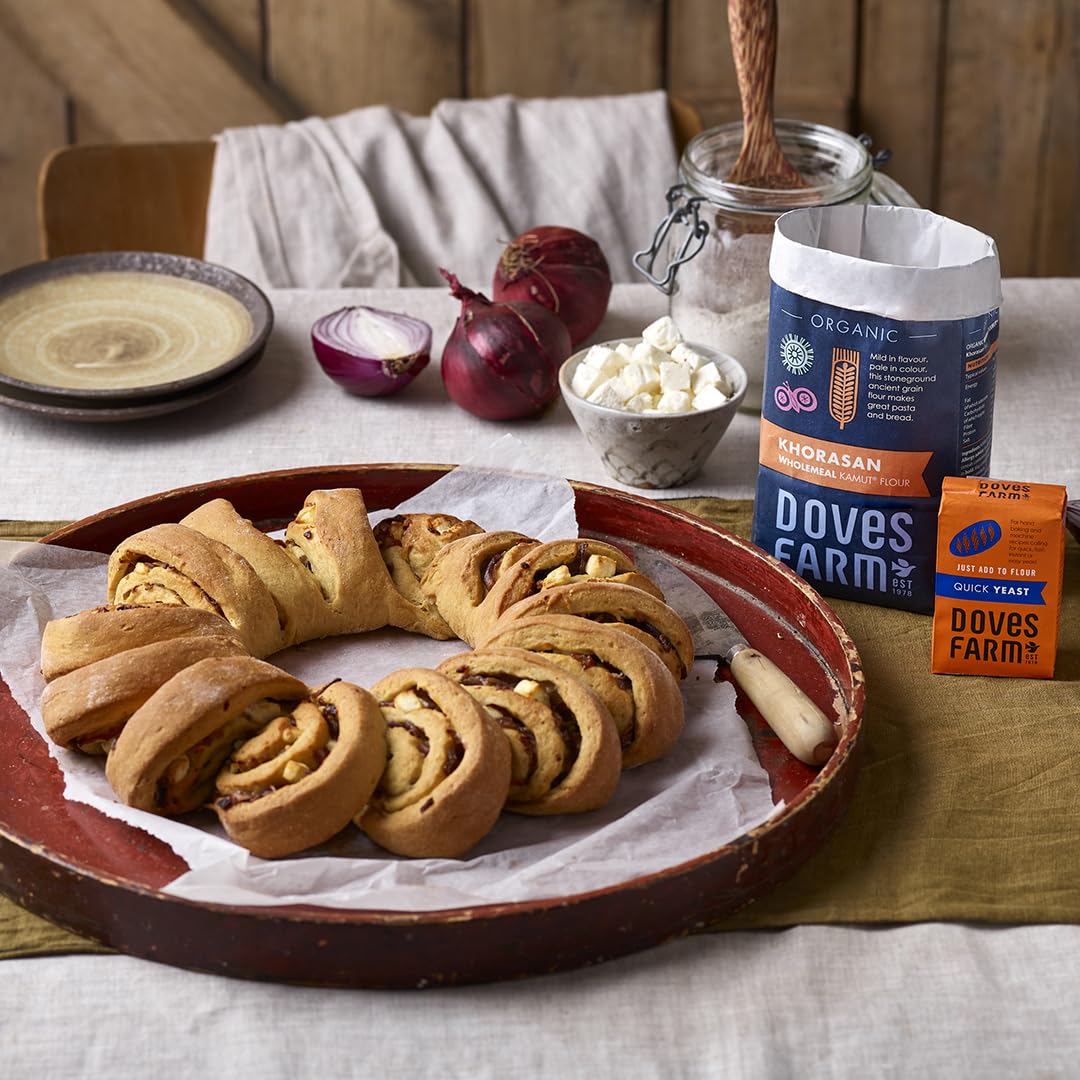Doves Farm – Harina de pan integral orgánica Kamut Khorasan  2.2 lbs  Mezcla de granos antiguos rica en nutrientes para panaderos conscientes de la
