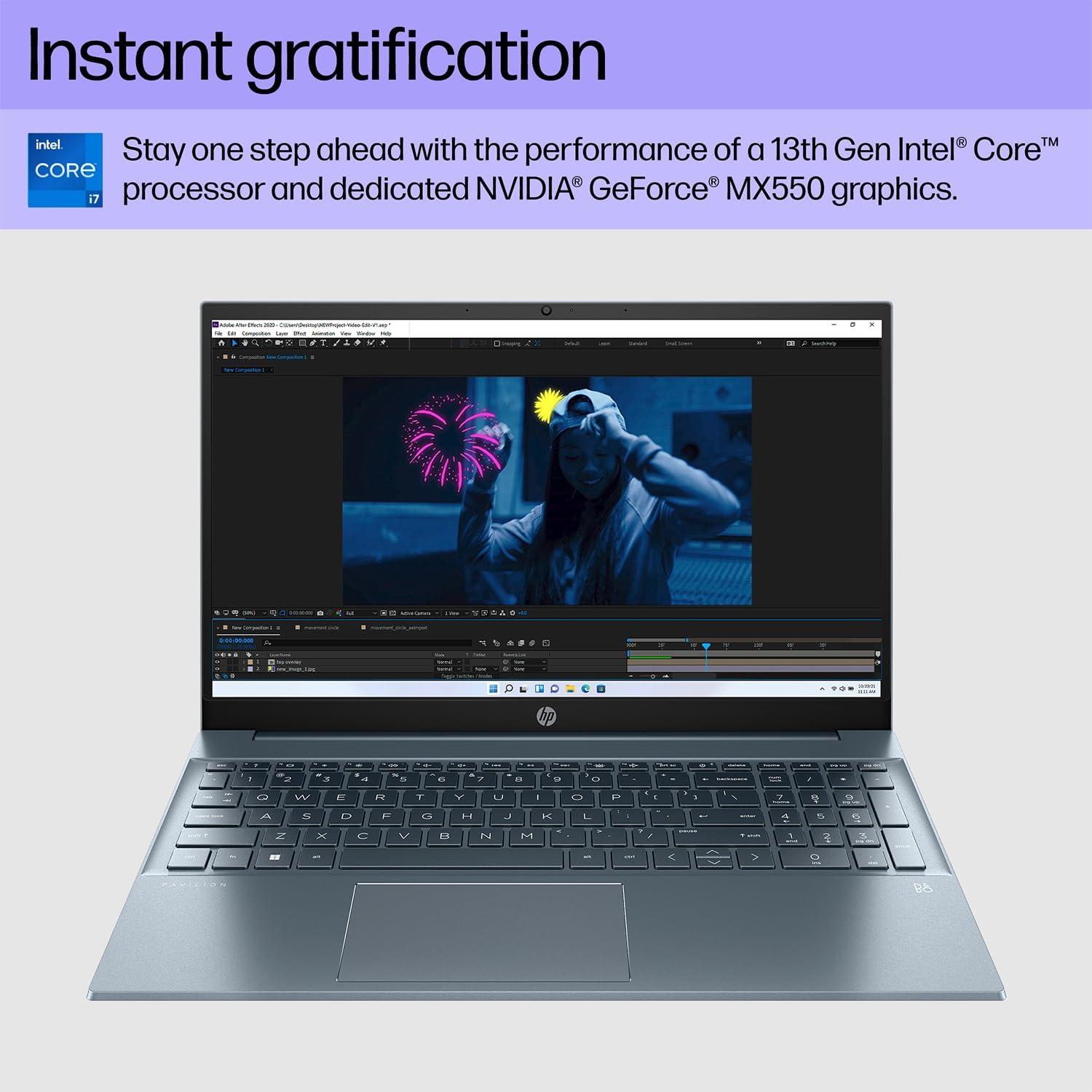 HP Pavilion – Laptop de negocios, pantalla táctil FHD de 15.6 pulgadas, procesador Intel Core i7-1355U, NVIDIA GeForce MX550, 32 GB de RAM, SSD de 1
