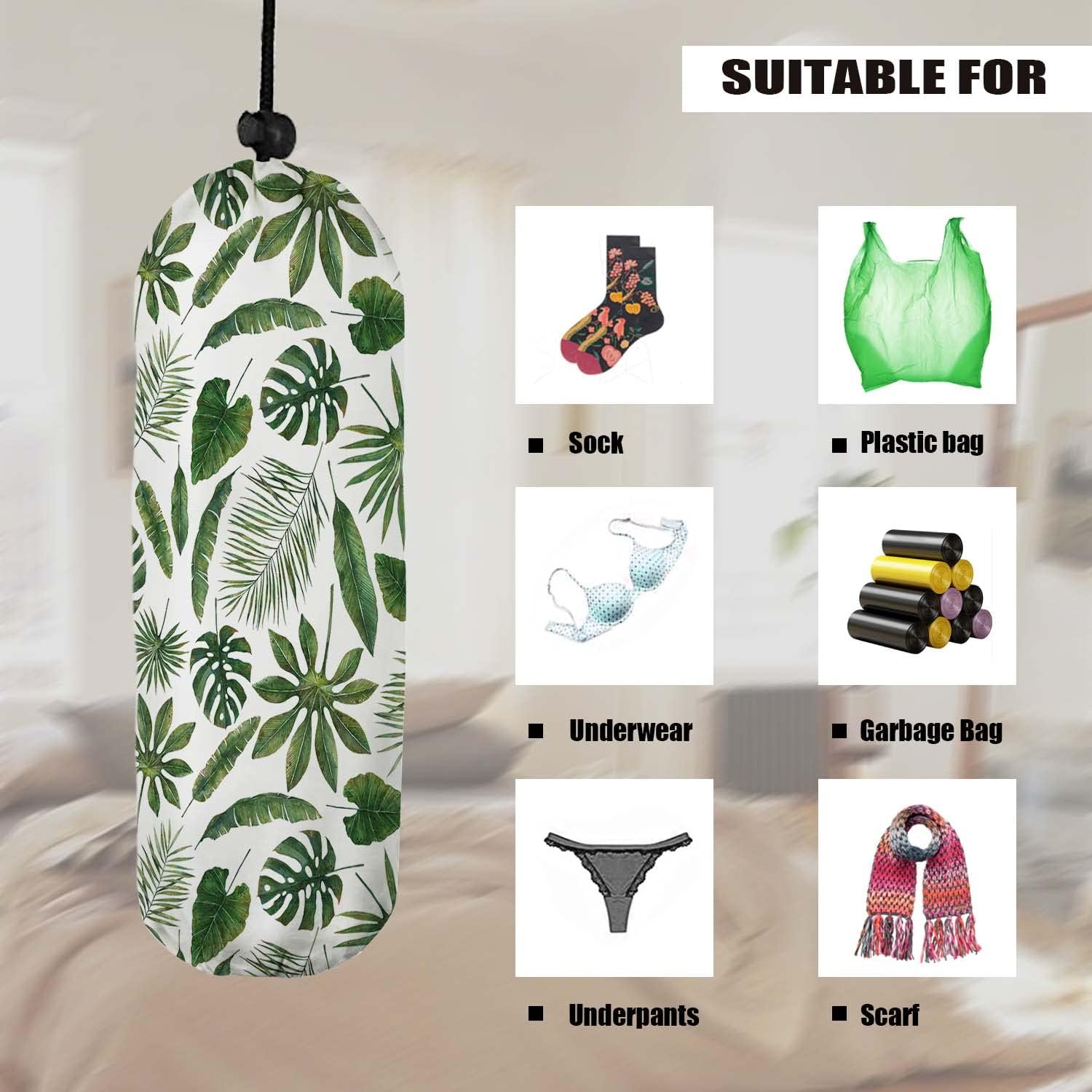 Bonito soporte para bolsas de plástico, hojas verdes, dispensador de bolsas de comestibles, organizador de bolsas de compras, regalos para