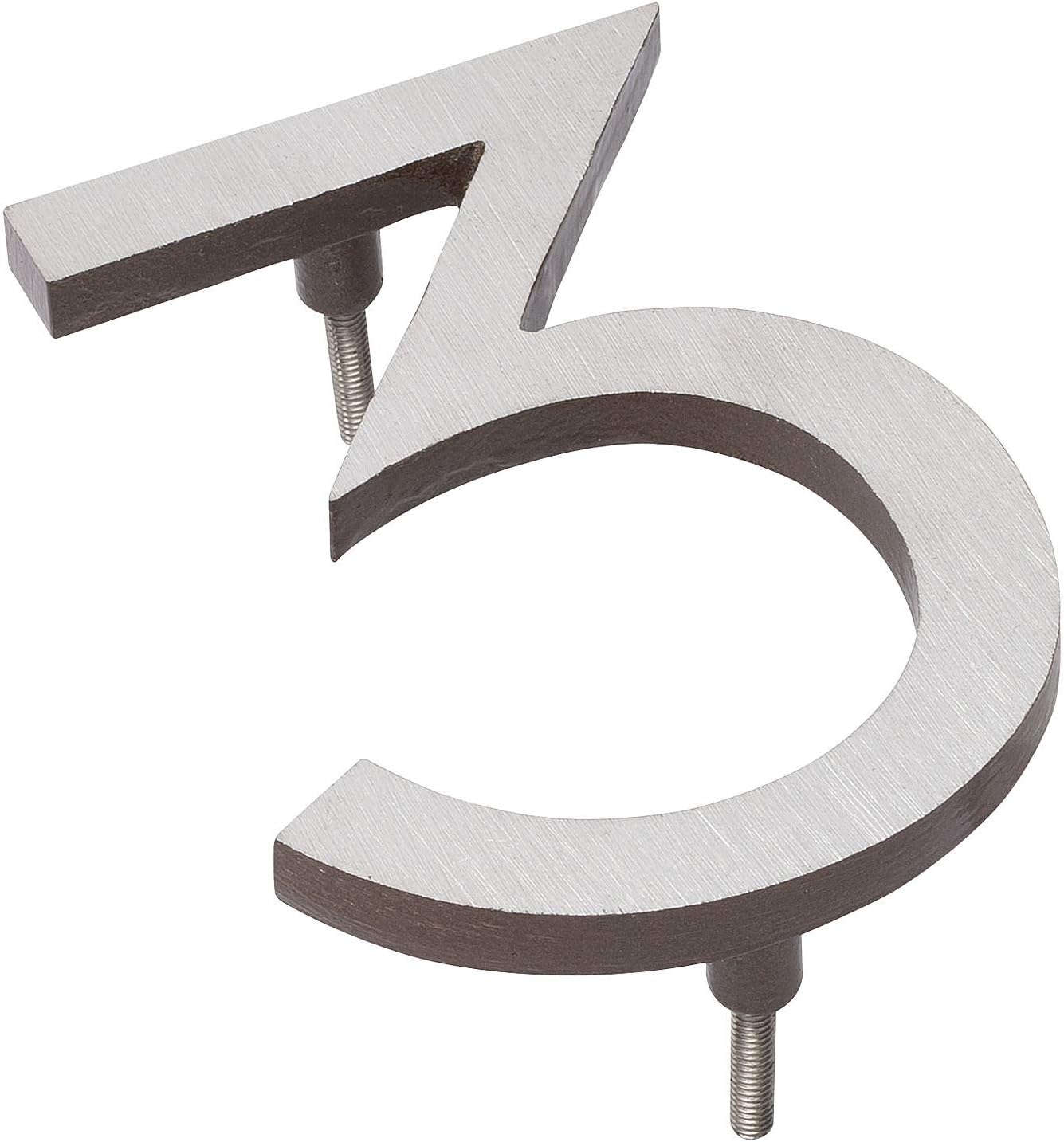 Montague Metal Products MHN-08-F-AC2-3 Números de casa de dirección flotantes modernos de aluminio cepillado sólido, 8 pulgadas, níquel satinado