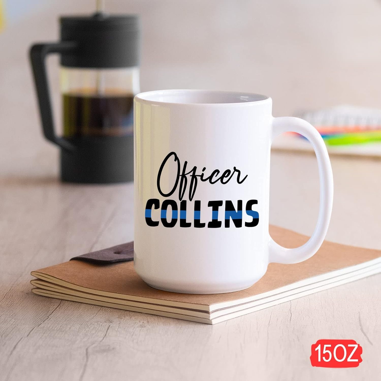 Taza de café de oficial de policía, taza personalizada para oficial de policía, regalo de agradecimiento para hombres y mujeres, taza de café de