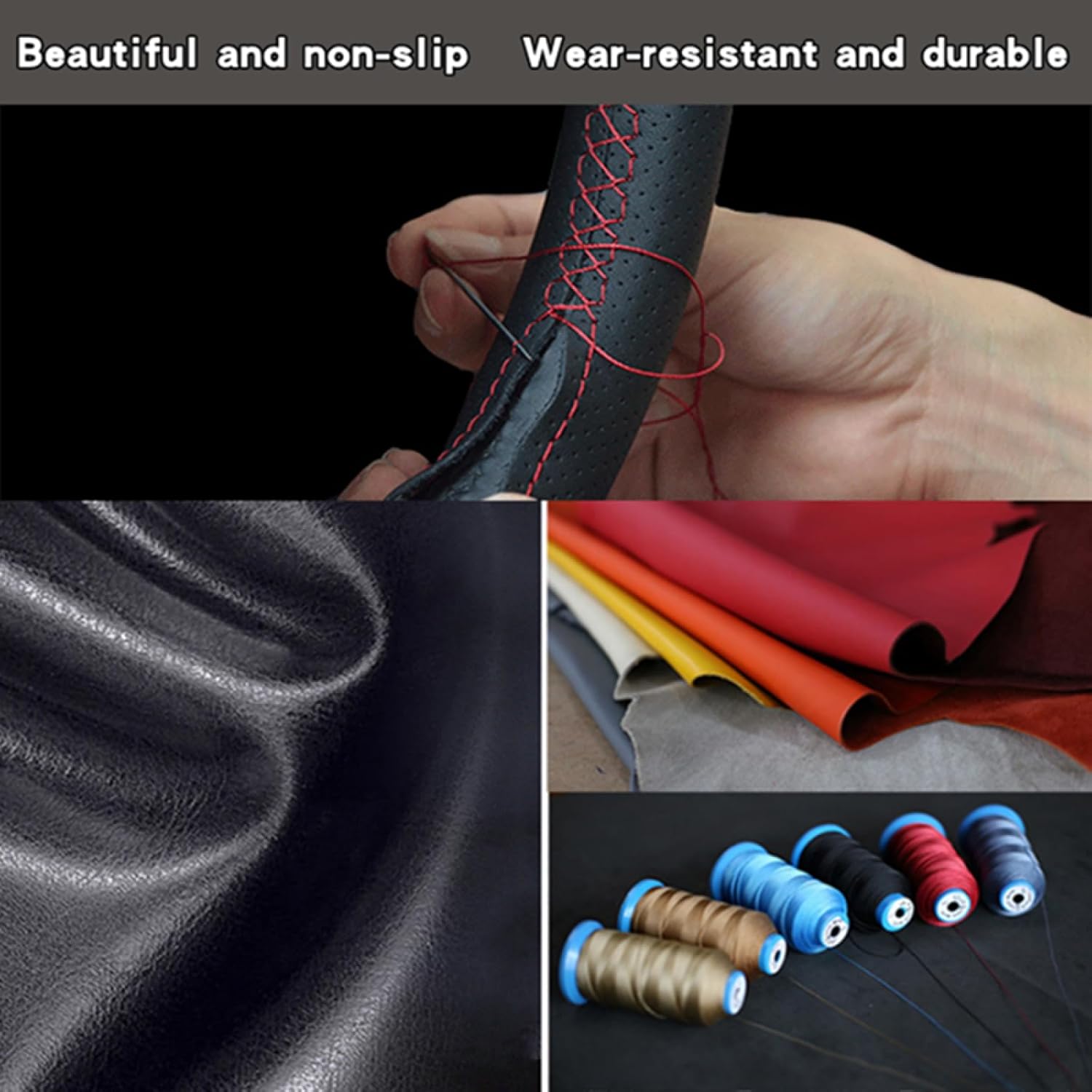Steering Wheel Covers for Nissan X-Trail Teana Altima Qashqai Tiida Pulsar Navara, Custom Car Steering Wheel Cover