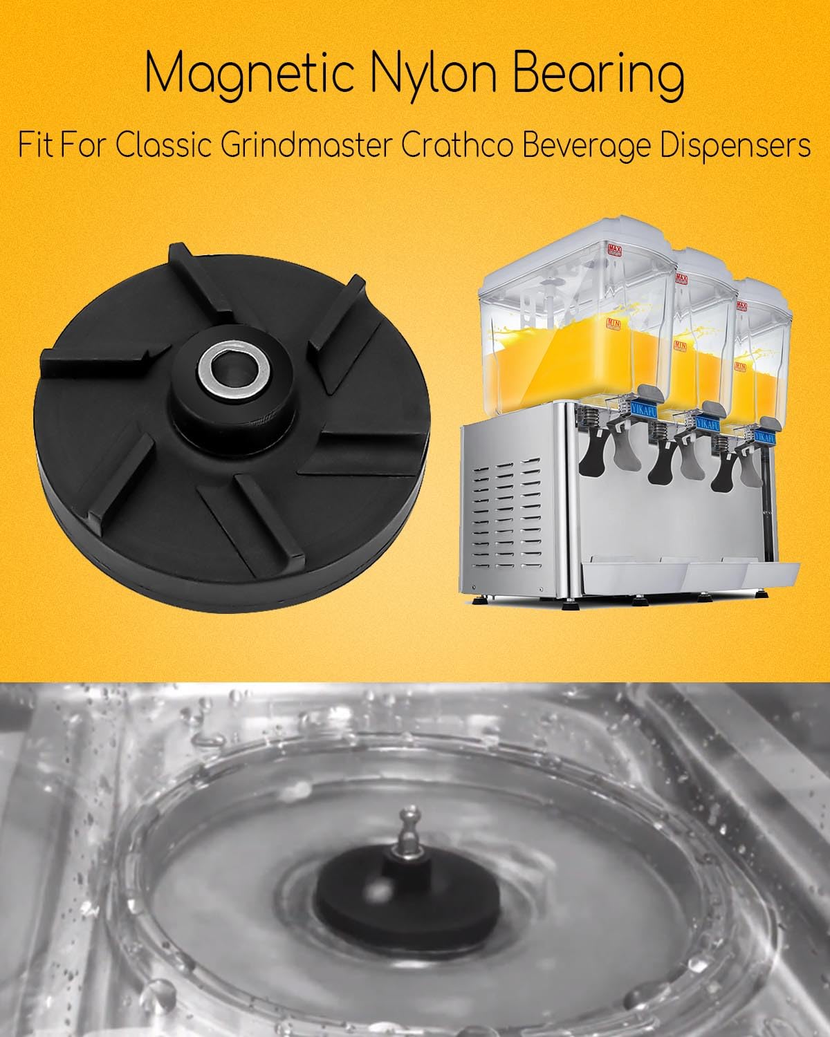 Impulsor magnético 3587 y manga de rodamiento 3220 Mcx Standard Fit para Grindmaster Crathco D15 D155 D25 D255 D35 D355 HD WD dispensador de