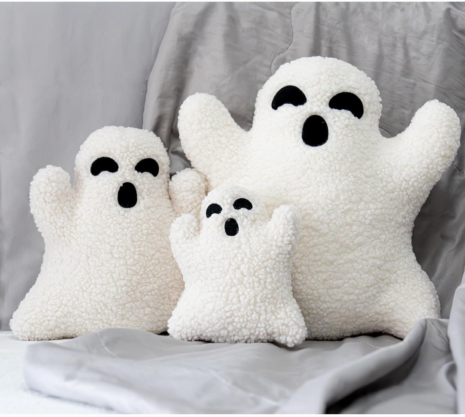 Almohada fantasma, ropa de cama de Halloween, almohada en forma de fantasma, almohada de fantasma, almohada fantasma de Halloween (15.7 pulgadas)