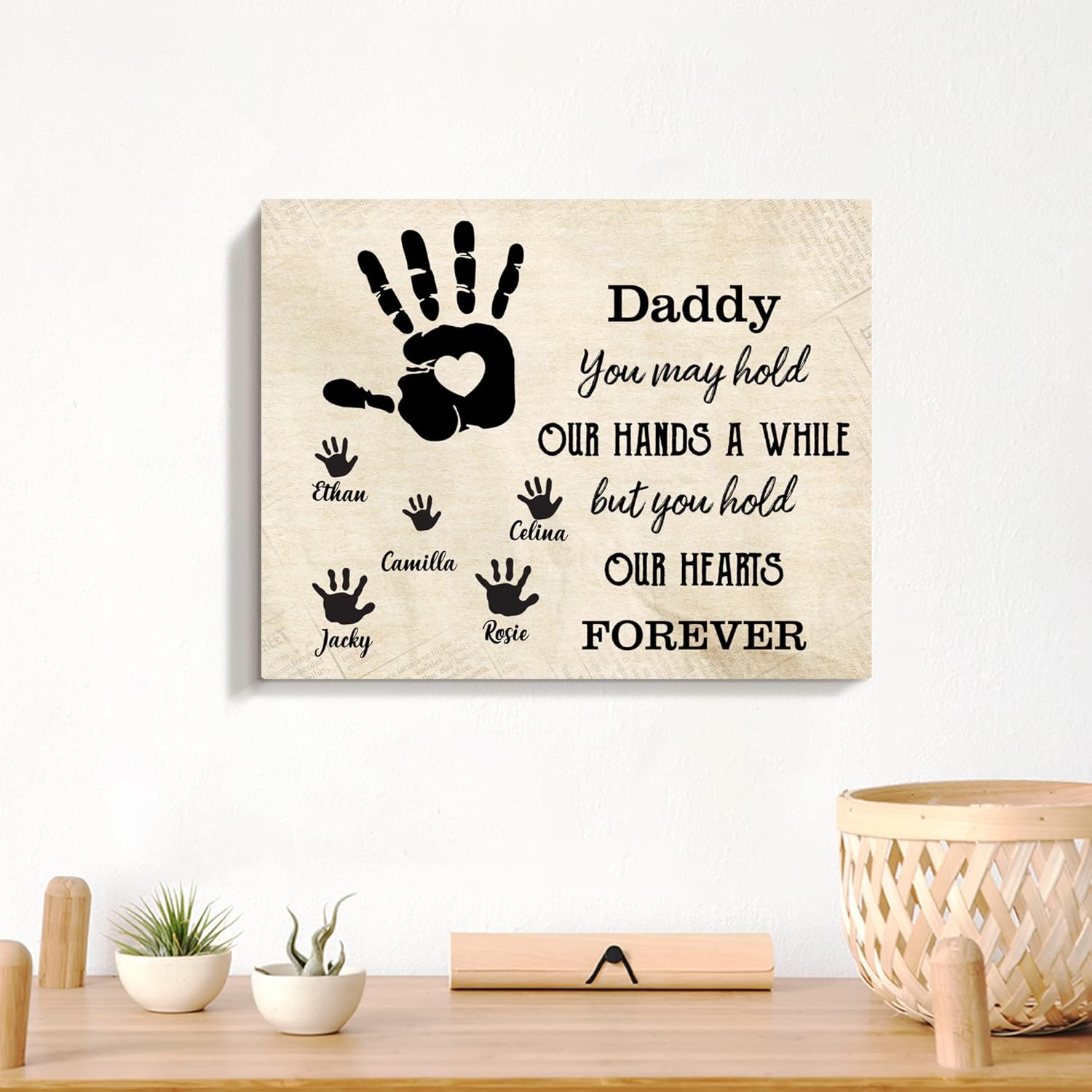 Gossby Lienzo personalizado envuelto para papá  Regalo personalizado para papá nuevo regalo para papá por primera vez de bebé niño con diseños de