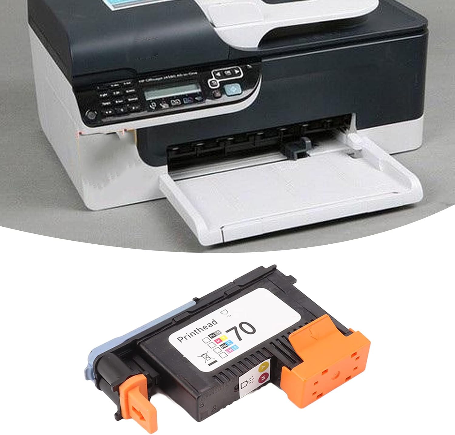 Zerodis Tóner de tinta, 72 cabezales de impresión de repuesto de resolución clara estable para Designjet Z2100 Z3100 Z3200 Z5200 Z5400 Cabezal de
