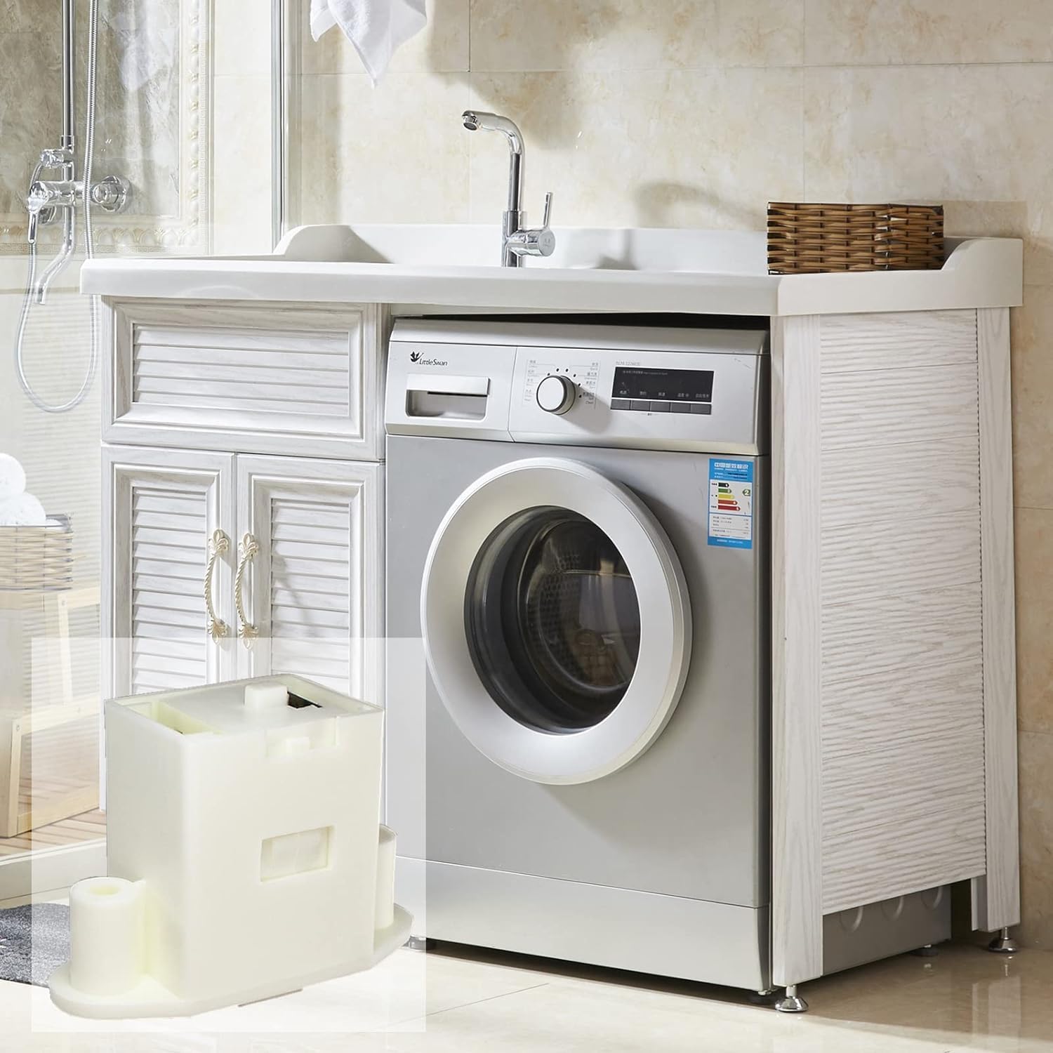 137006200 Pestillo de cajón de lavadora compatible con el cajón de lavadora de pedestal Electrolux Frigidaire Laundry Pestillo de pedestal 137006200