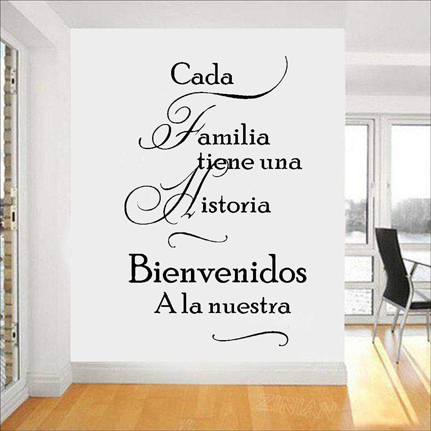 Pegatina de vinilo con cita en inglés de CADA Familia Tiene UNA Historia Welcome to Ours Home Decor Living Roo IR2589