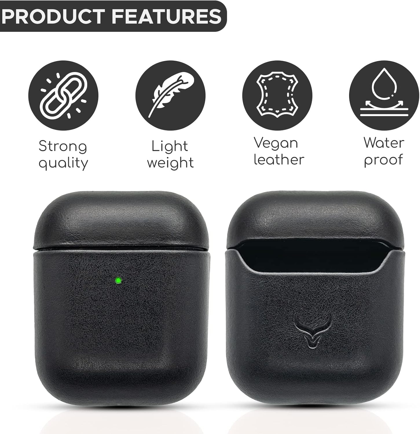 Funda de piel auténtica para Airpods  Funda para Airpod de 1 generación y funda para Airpod de 2 generación compatible con Magsafe y soporta carga