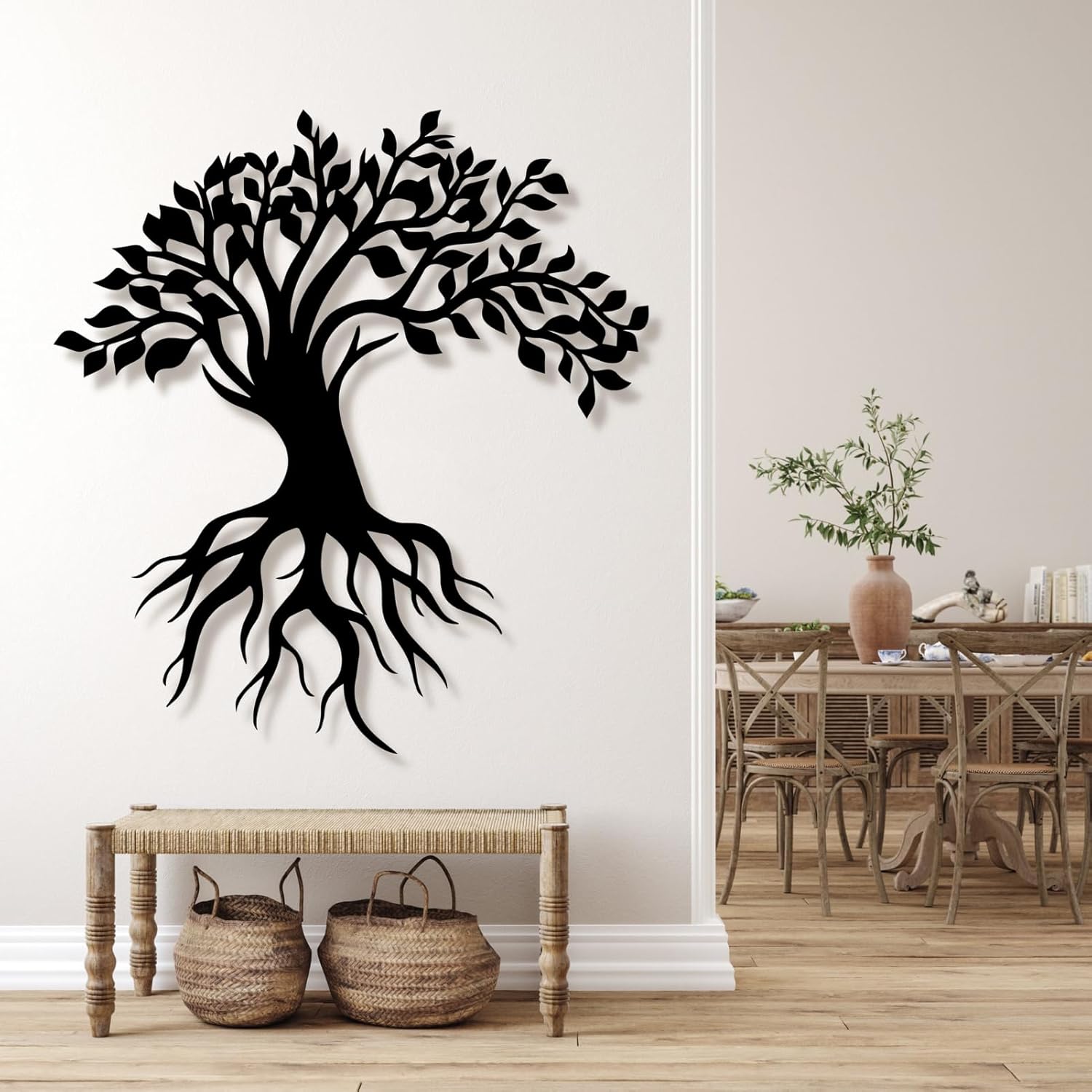 Decoración de pared de árbol de la vida, árbol de la vida, árbol de la vida, decoración de pared de árbol de metal grande, regalo de inauguración de