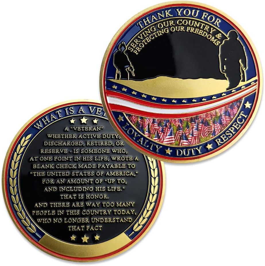 Moneda de desafío militar Veteranos militares Gracias por servir a nuestro país