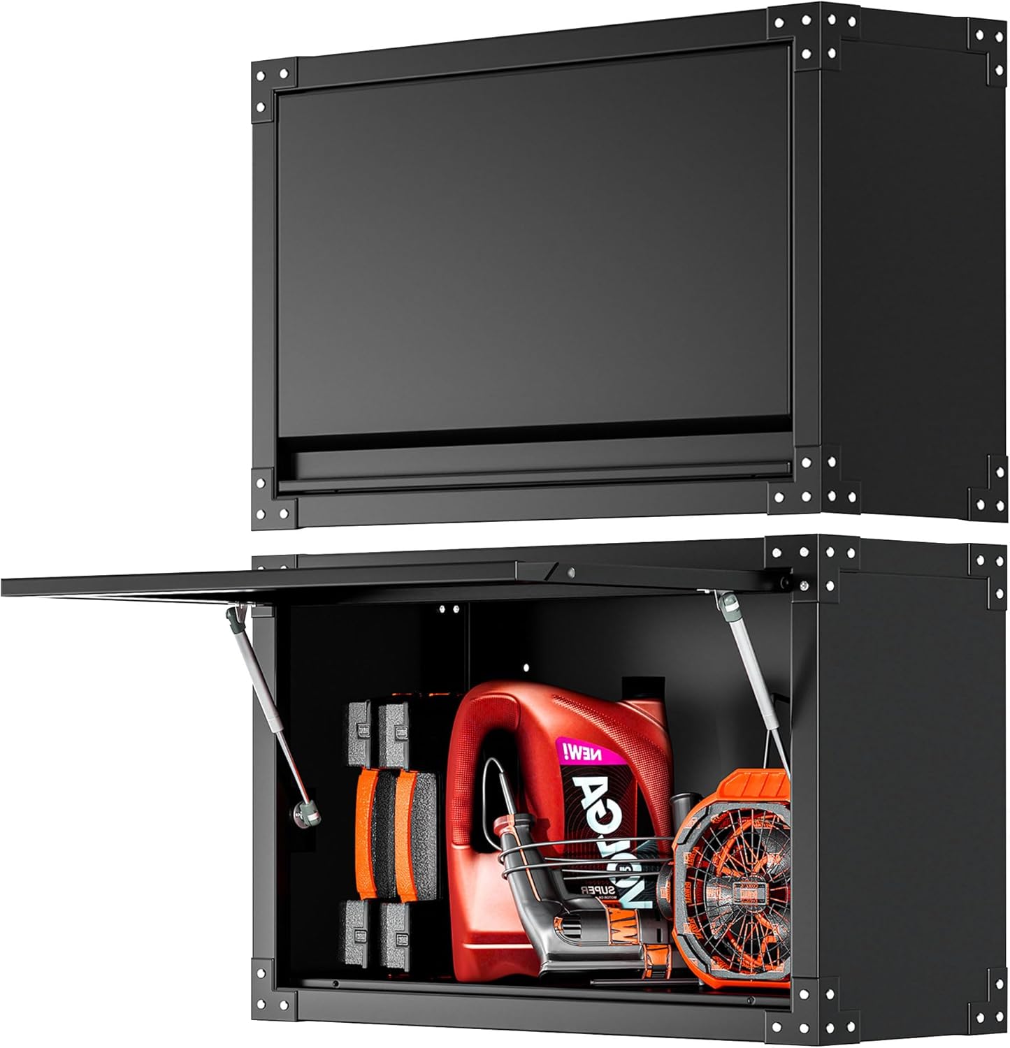 INTERGREAT Armario de pared de metal, armarios de pared con puertas y estantes ajustables, 31 pulgadas de ancho x 20 pulgadas de alto, armario de