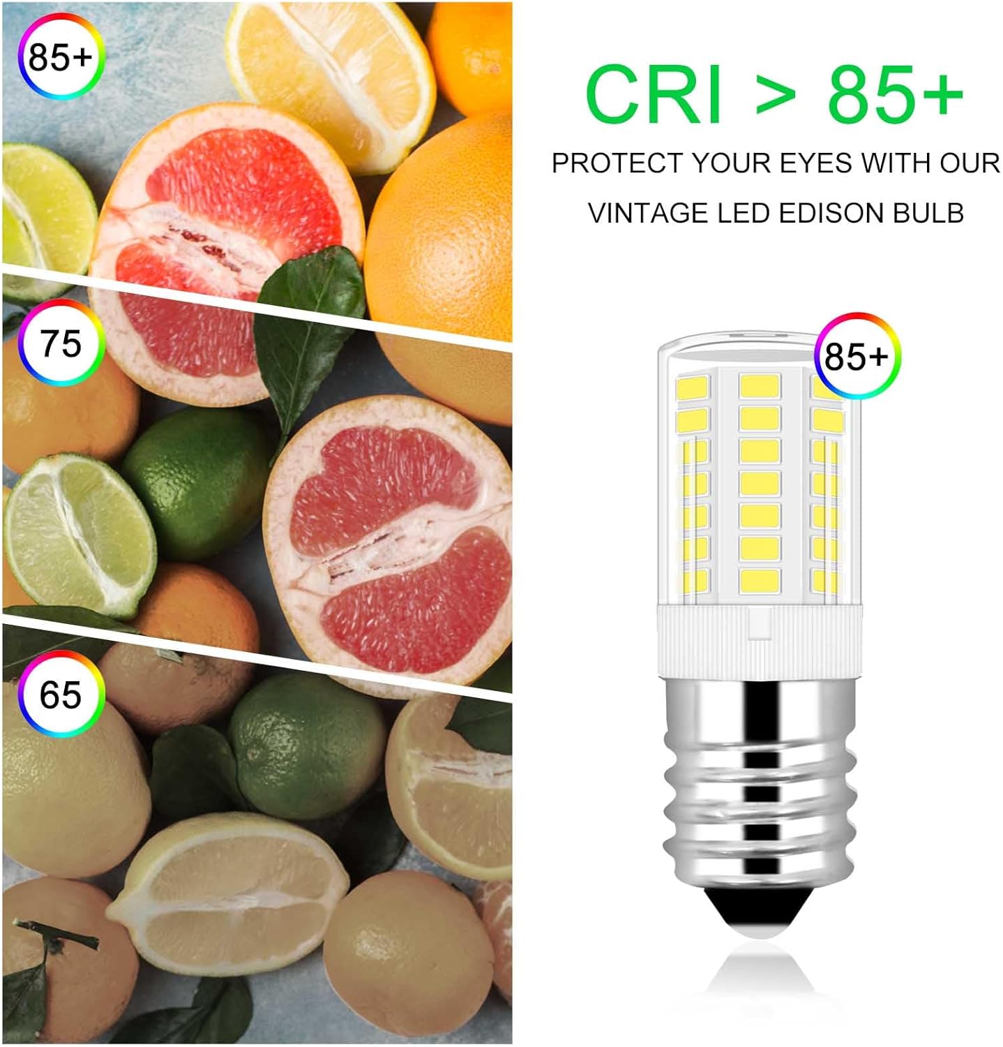Bombilla LED E17 para microondas para refrigerador, campana extractora sobre estufa, 5000 K, luz diurna T5 E17, base intermedia equivalente a 3,5 W,