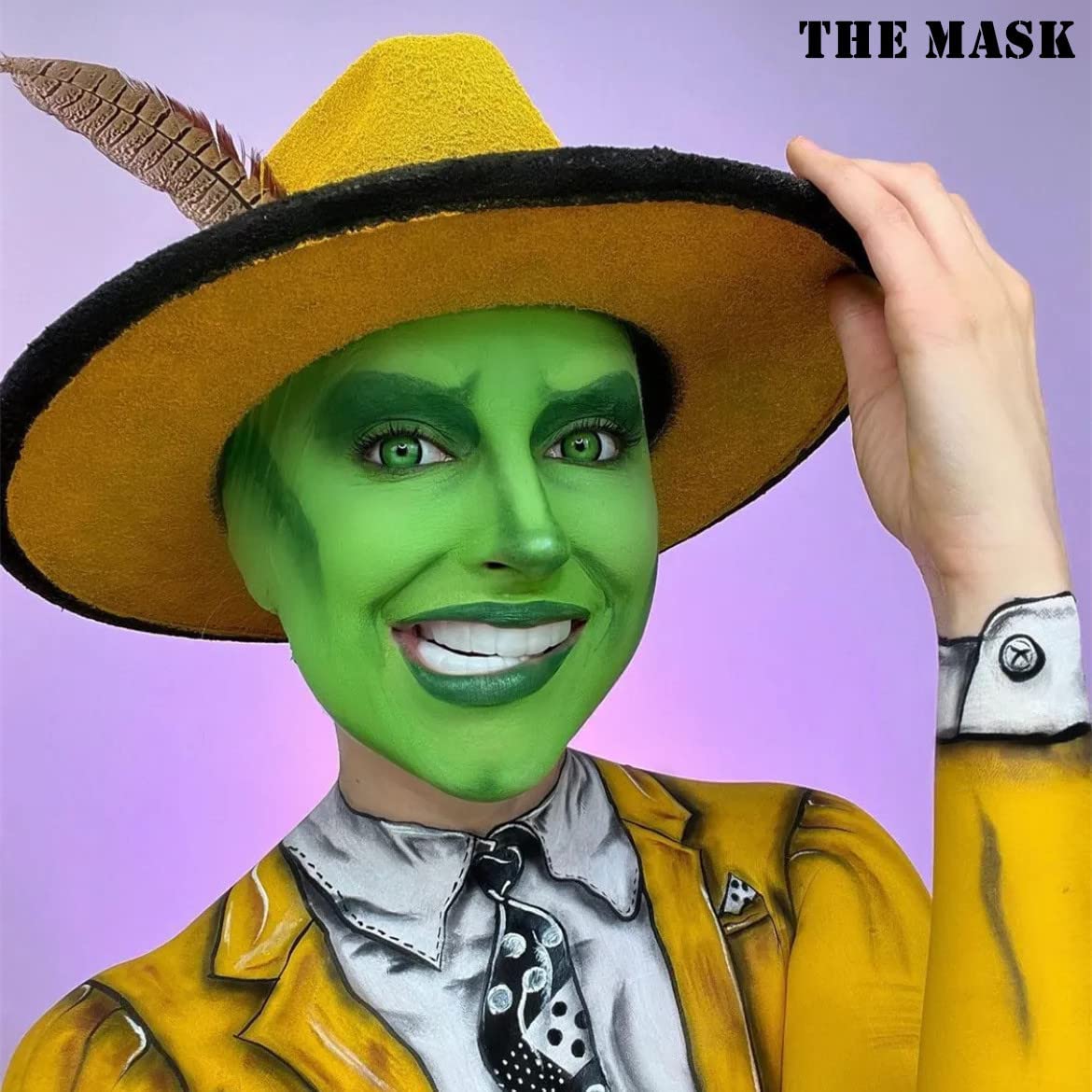 Go Ho Pintura facial verde Tiendaas, barra de maquillaje facial lavable a base de agua, no tóxica de cobertura completa, pintura corporal en crema