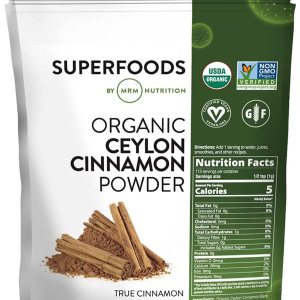MRM Nutrition Organic Ceilán canela en polvo  Superalimentos  Canela verdadera  Antioxidantes  Salud del corazón  Vegano + Sin gluten  113 porciones MRM Nutrition Organic Ceilán canela en polvo  Superalimentos  Canela verdadera  Antioxidantes  Salud del corazón  Vegano + Sin gluten  113 porciones