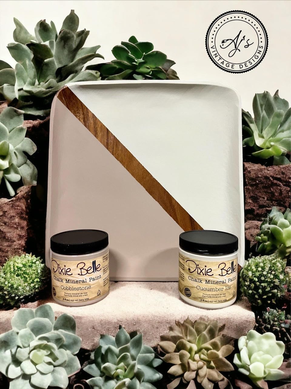 Dixie Belle Paint Company Pintura para muebles con acabado de tiza, hielo de pepino (4 onzas), pintura mineral a tiza verde sutil mate  Pintura