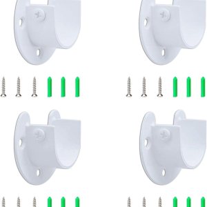 Soporte para barra de ducha en forma de U, 4 piezas, soporte de barra de cortina de acero inoxidable, soporte de barra de armario de 1 pulgada y Soporte para barra de ducha en forma de U, 4 piezas, soporte de barra de cortina de acero inoxidable, soporte de barra de armario de 1 pulgada y