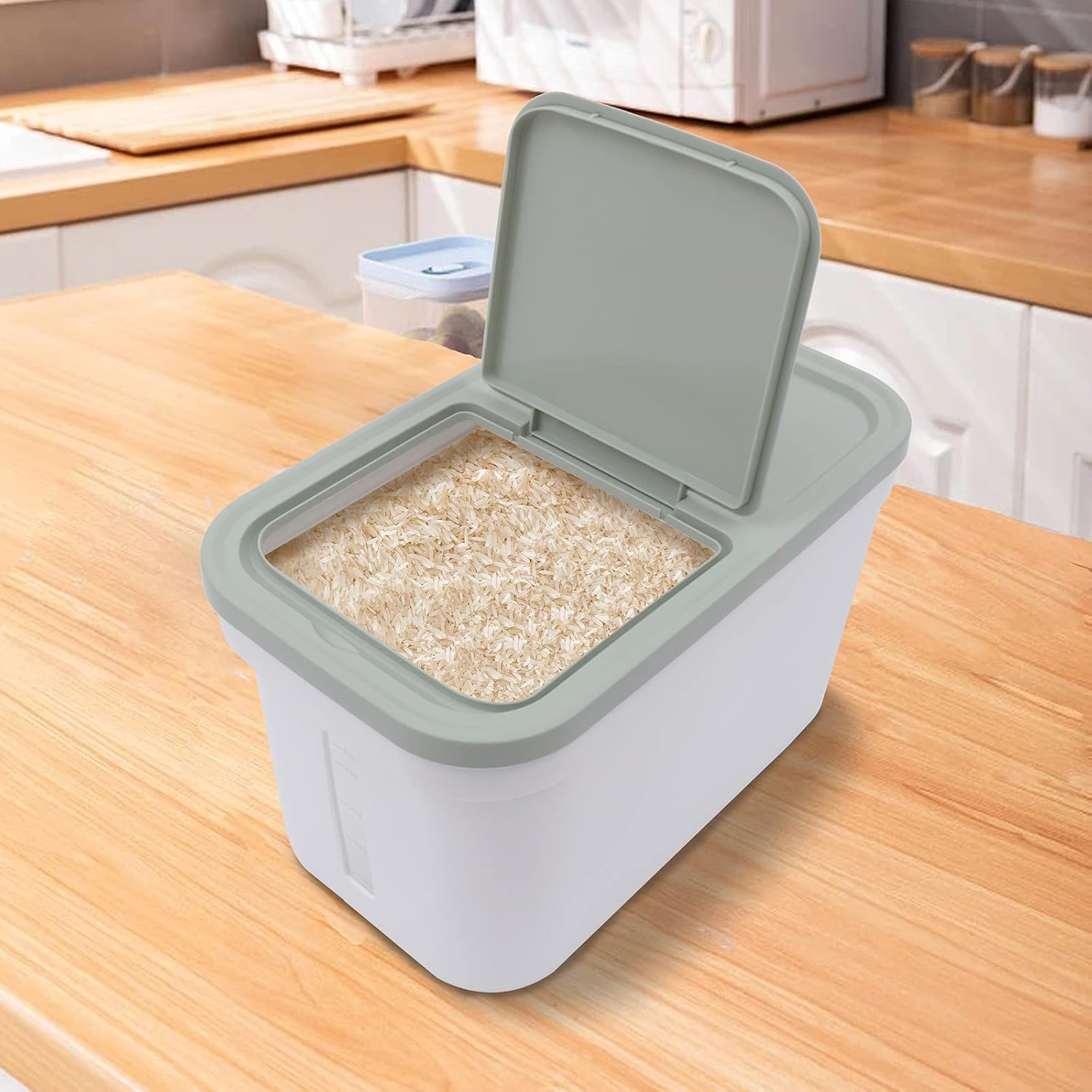 YETINGSHOP Contenedor de almacenamiento grande de 22.0 lbs para alimentos, contenedor de harina, dispensador de arroz, recipiente hermético,