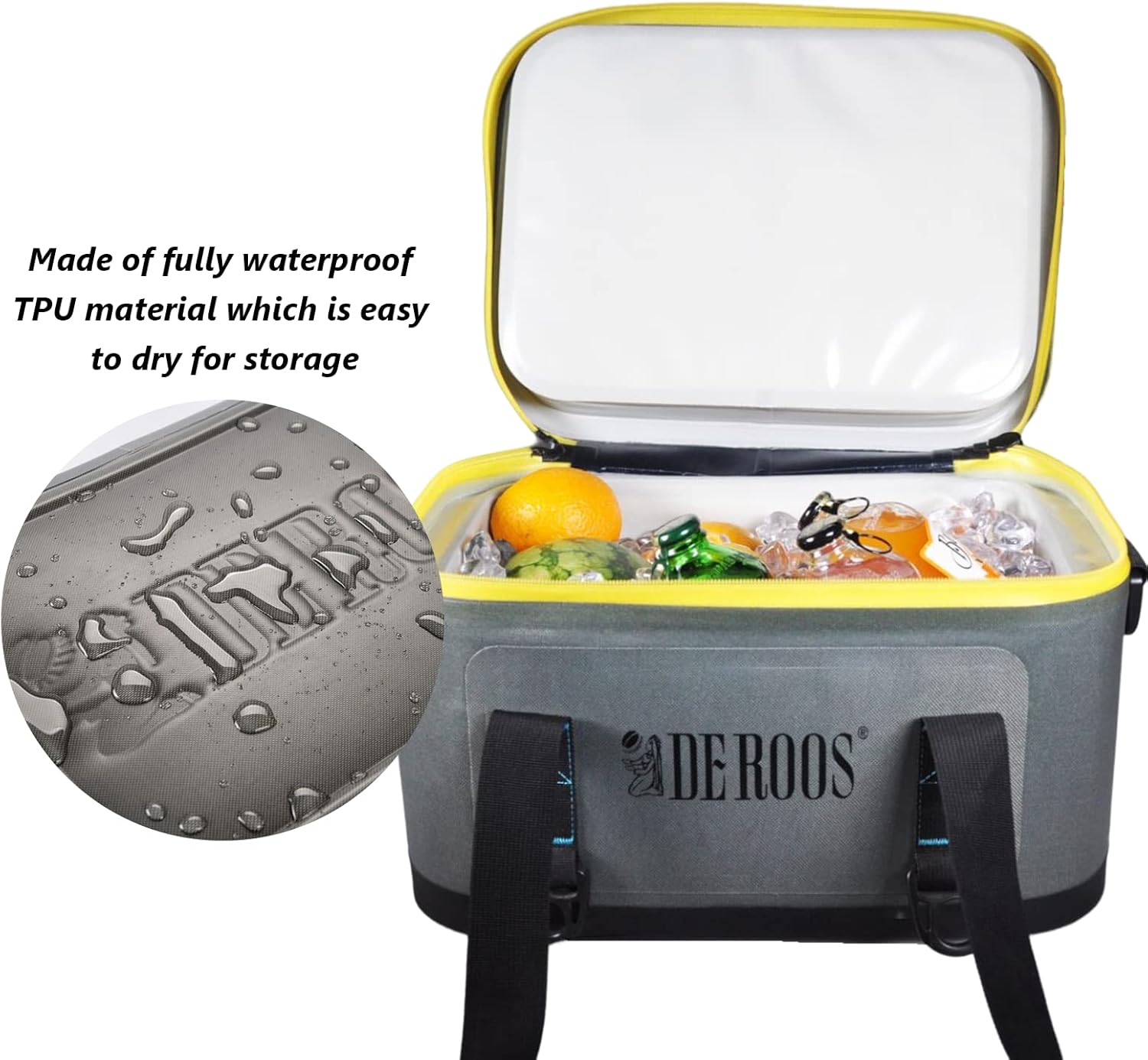 DEROOS Hielera suave, ligera, a prueba de fugas, portátil, con aislamiento de 18 latas, impermeable, congelación profunda, bolsa térmica de 72 horas