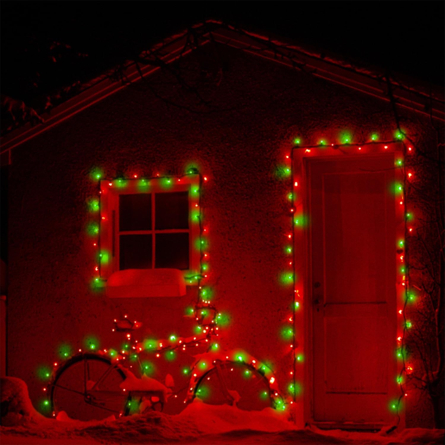WATERGLIDE Guirnalda de 1000 luces LED de Navidad, 328 pies de cable verde luces LED decorativas con control remoto y 8 modos, resistente al agua