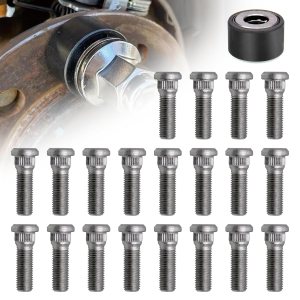 RULLINE 20 pernos de rueda M12 x 1.5 de 1.772 in de largo con instalación de pernos de rueda mejorados compatibles con Toyota, Chevrolet, Lexus, RULLINE 20 pernos de rueda M12 x 1.5 de 1.772 in de largo con instalación de pernos de rueda mejorados compatibles con Toyota, Chevrolet, Lexus,