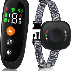 GUIASIPULE Collar de entrenamiento impermeable con 4 modos de entrenamiento seguros, collar E de perro de 2600 pies con control remoto (para perros GUIASIPULE Collar de entrenamiento impermeable con 4 modos de entrenamiento seguros, collar E de perro de 2600 pies con control remoto (para perros