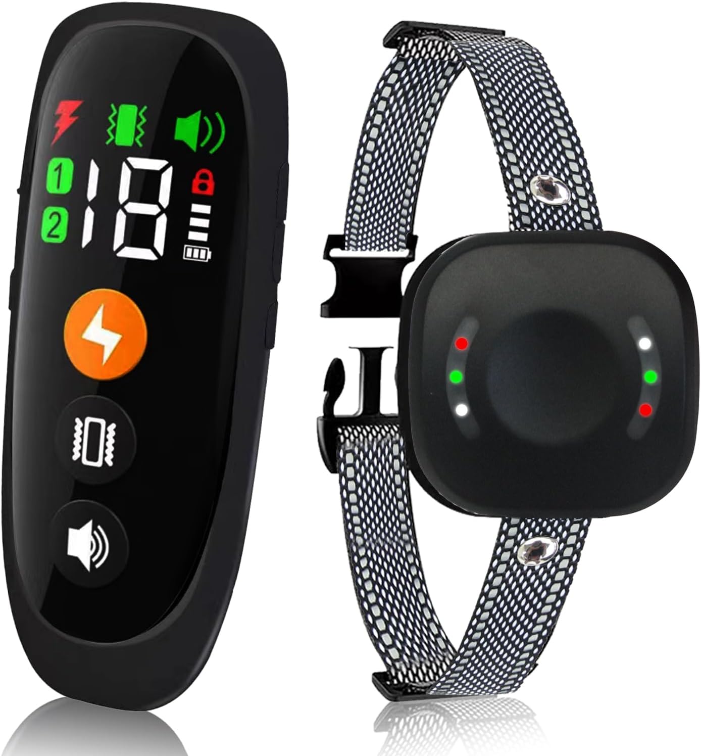 GUIASIPULE Collar de entrenamiento impermeable con 4 modos de entrenamiento seguros, collar E de perro de 2600 pies con control remoto (para perros