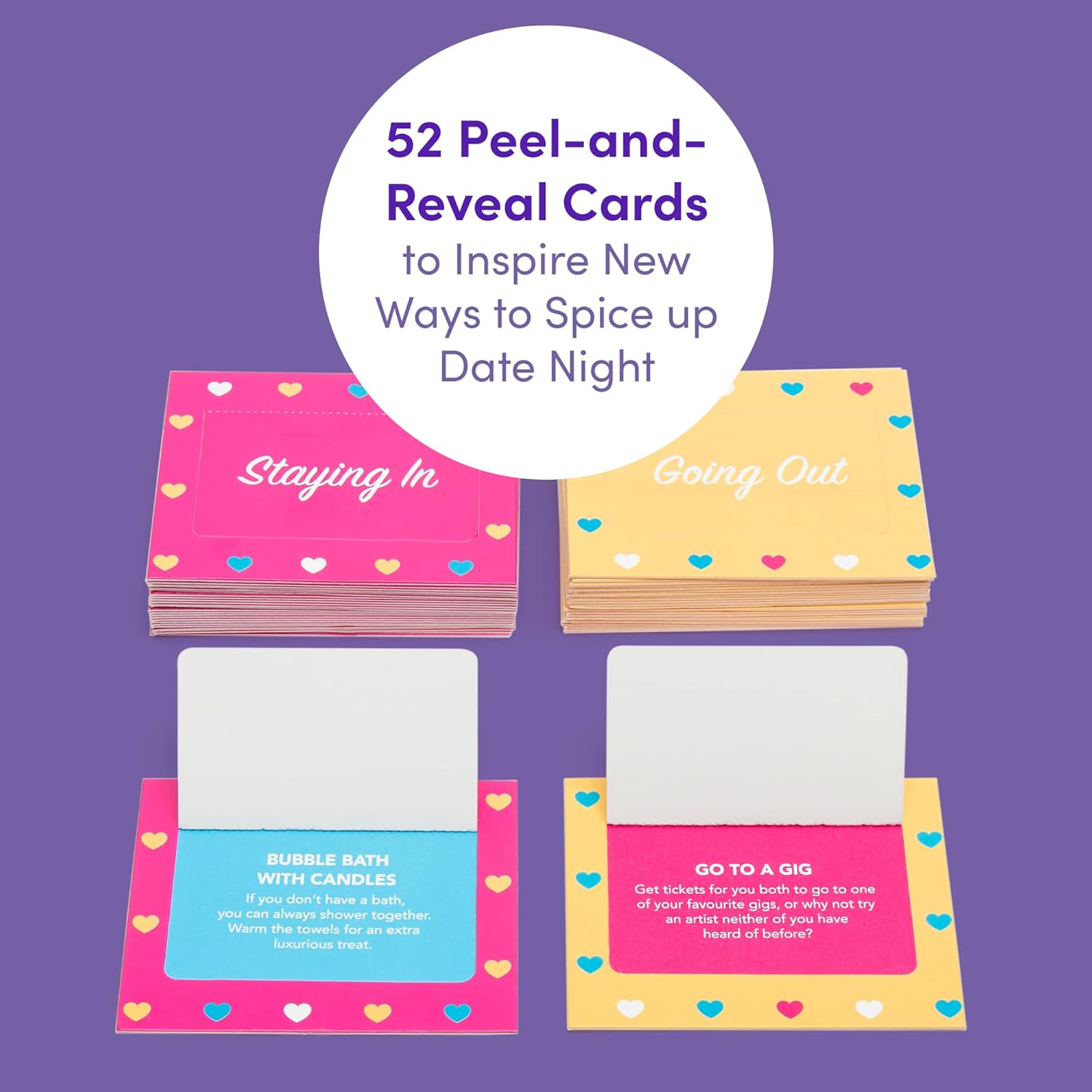 Lovehoney Tarjetas de 52 semanas de citas nocturnas multicolor para adultos – Juegos divertidos para parejas