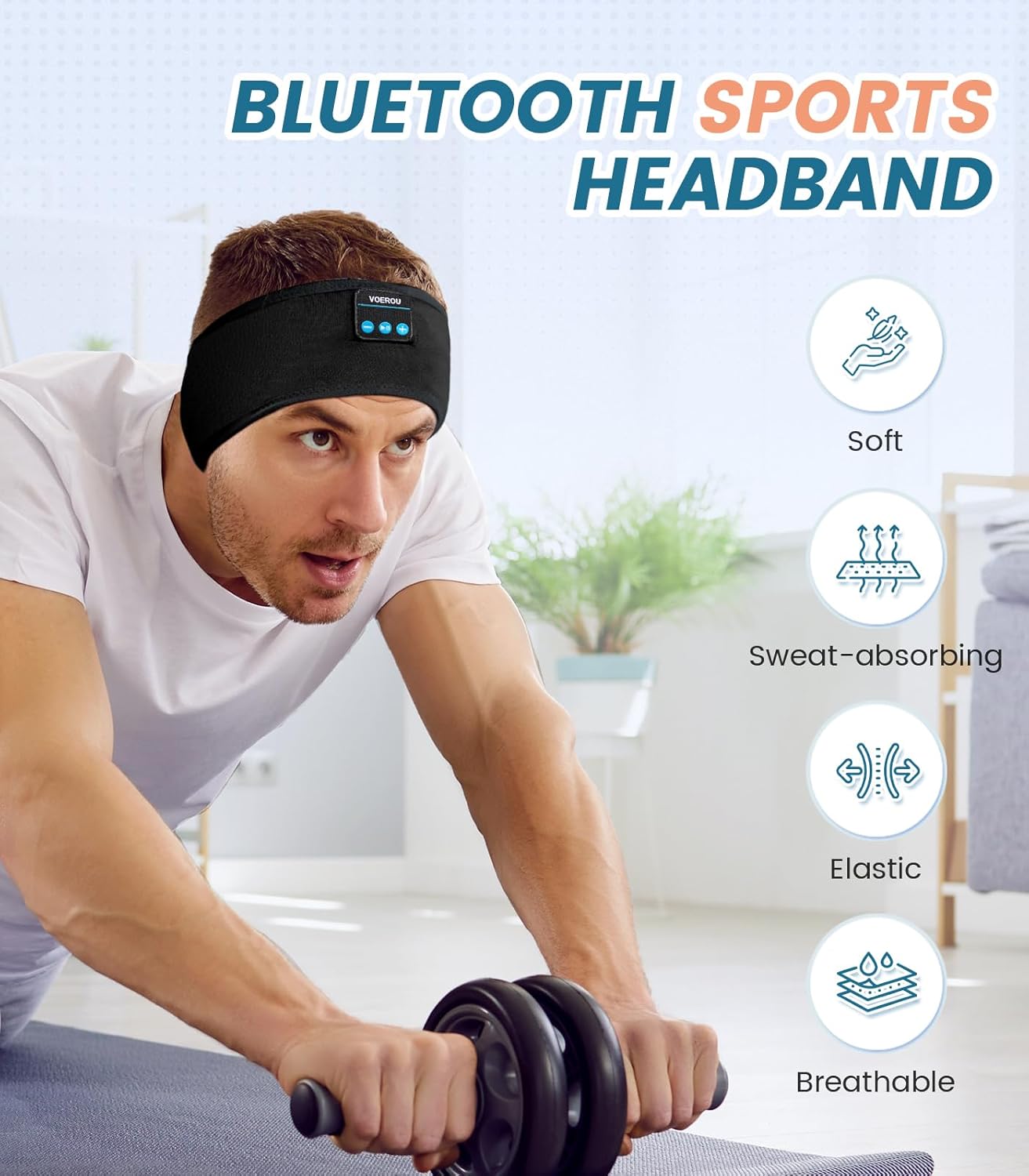 Voerou – Auriculares de diadema inalámbricos con Bluetooth para dormir, entrenamiento, yoga, insomnio, viajes, meditación