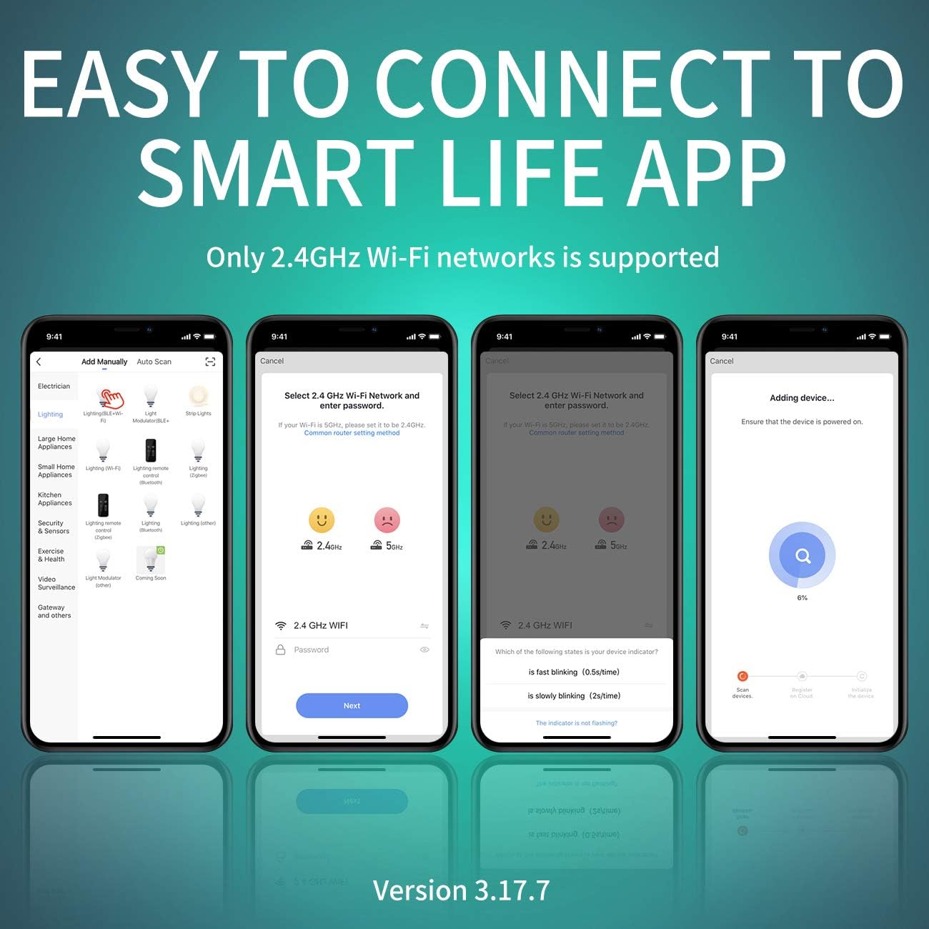 ANWIO Paquete de 4 bombillas inteligentes de 8.5 W (reemplazo de 60 W) A19 E26 bombilla LED funciona con Alexa, Google Assistant, aplicación Smart