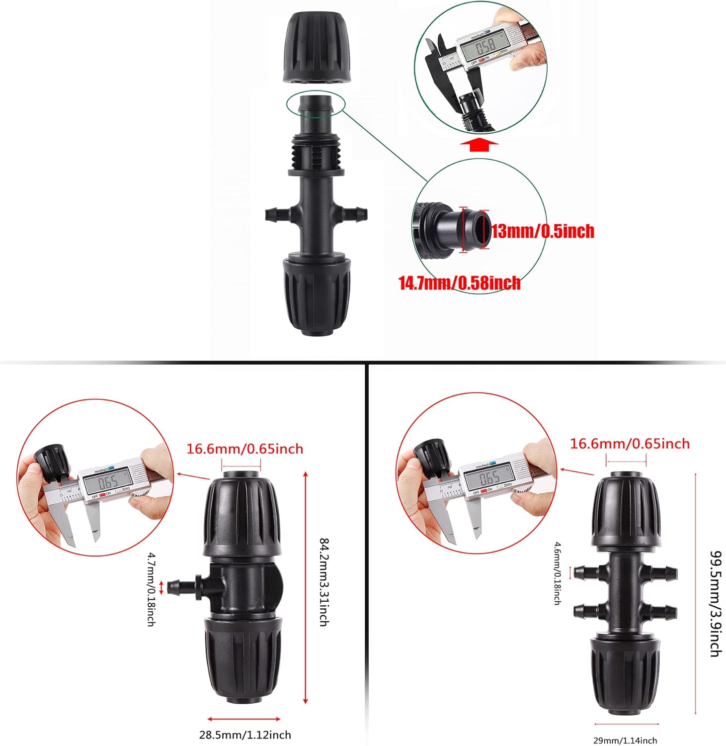 Juego de 40 accesorios de riego por goteo de 12 a 14 pulgadas para tubos de riego por goteo de 12 pulgadas de diámetro interior x 0.60 pulgadas –