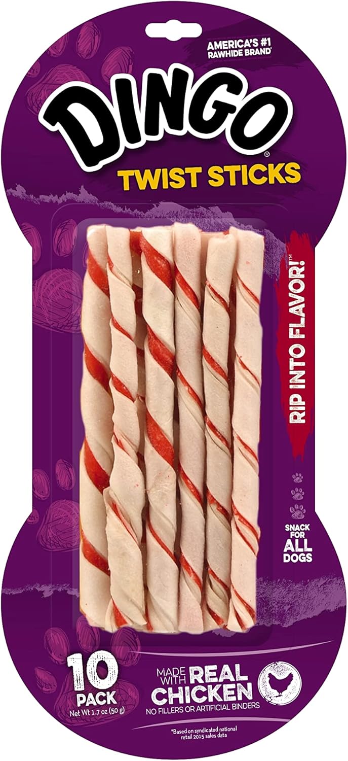 Dingo giro premio, Rawhide Chews, Paquete de 10