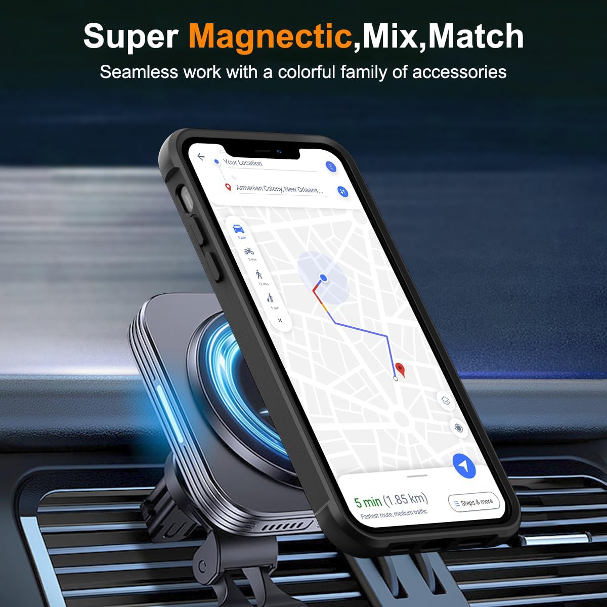 Funda para iPhone 1212 Pro con soporte de anillo magnético giratorio de 360 compatible con MagSafe protección de grado militar translúcido mate