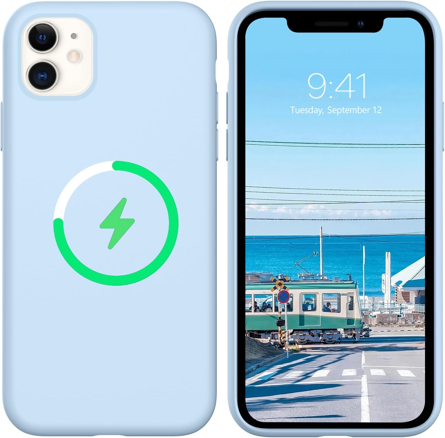 BENTOBEN Funda magnética para iPhone 11 compatible con Magsafe Funda delgada de silicona suave de goma a prueba de golpes, forro de microfibra,