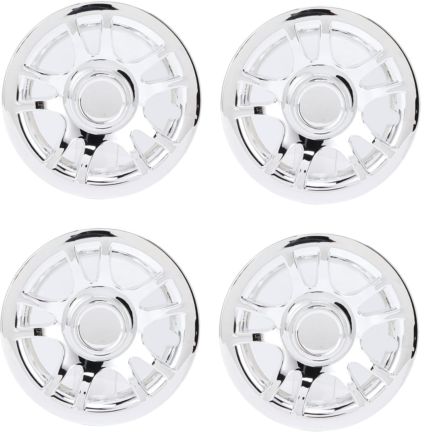 4 tapas de cubo de carrito de golf de 8 pulgadas, cubiertas de rueda cromadas, protector de llanta para carrito de golf E Z GO