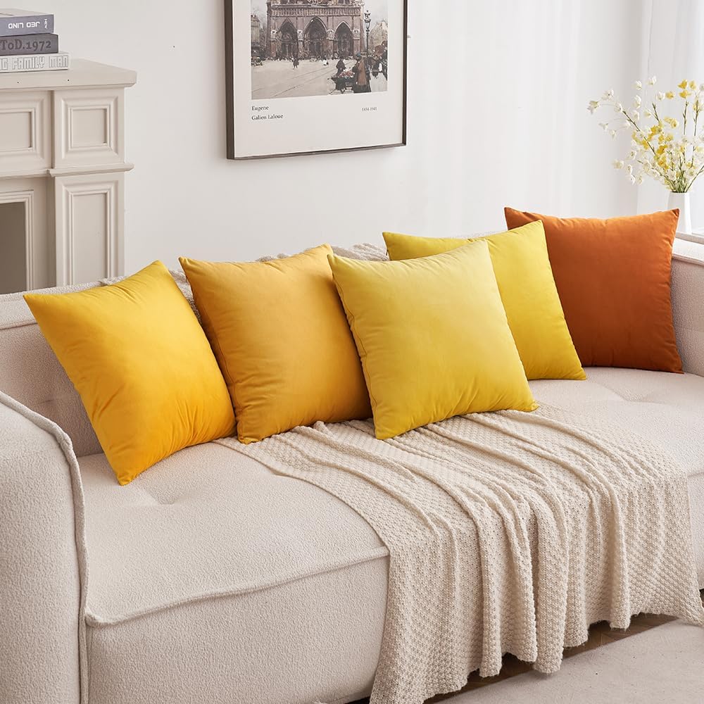MIULEE – Paquete de 2 fundas de almohada, de terciopelo, funda de almohada decorativa cuadrada, funda de almohada suave y de color liso para sofá o