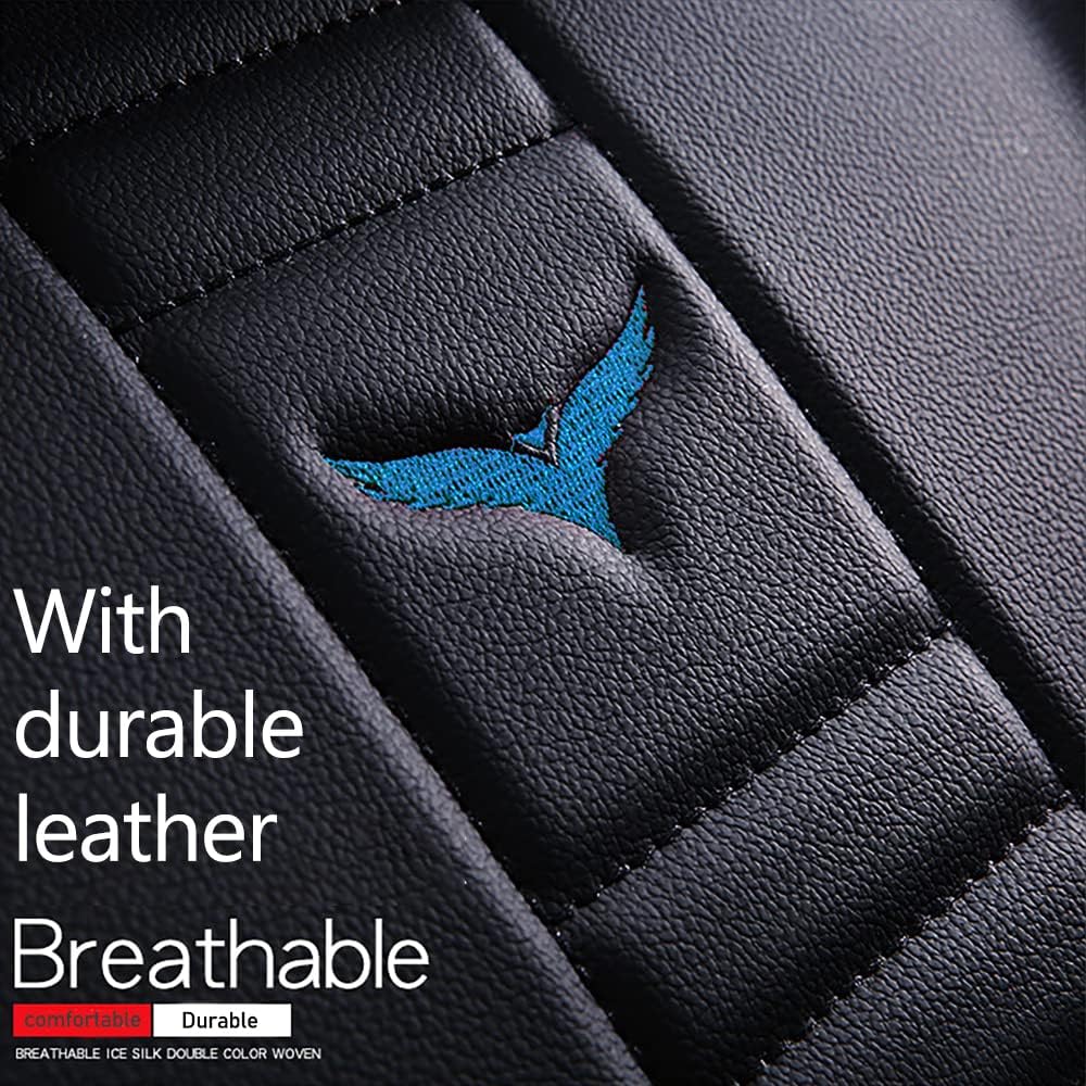 Fundas de asiento delantero para Acura TSX 2004-2014, protección de banco frontal 3D compatible con bolsa de aire lateral, línea negra y azul