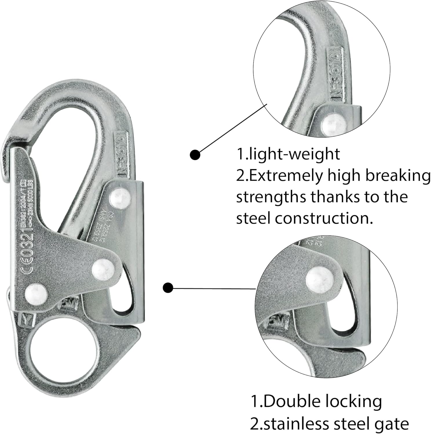 Fusion Climb Maxi-2 Gancho de acero al carbono de alta resistencia forjado a presión, oro, universal (FP-6013-5-HS-GLD)