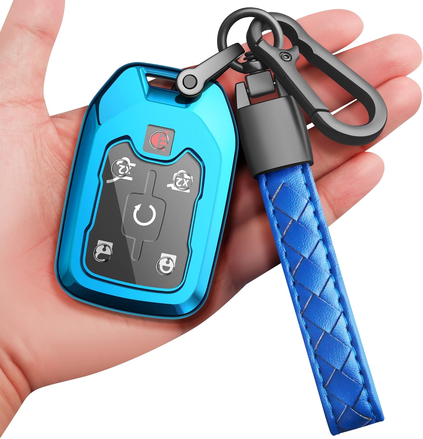 Sindeda Funda para llavero Chevrolet con llavero de TPU de protección completa, funda para llave compatible con Chevrolet Chevy Silverado Suburban