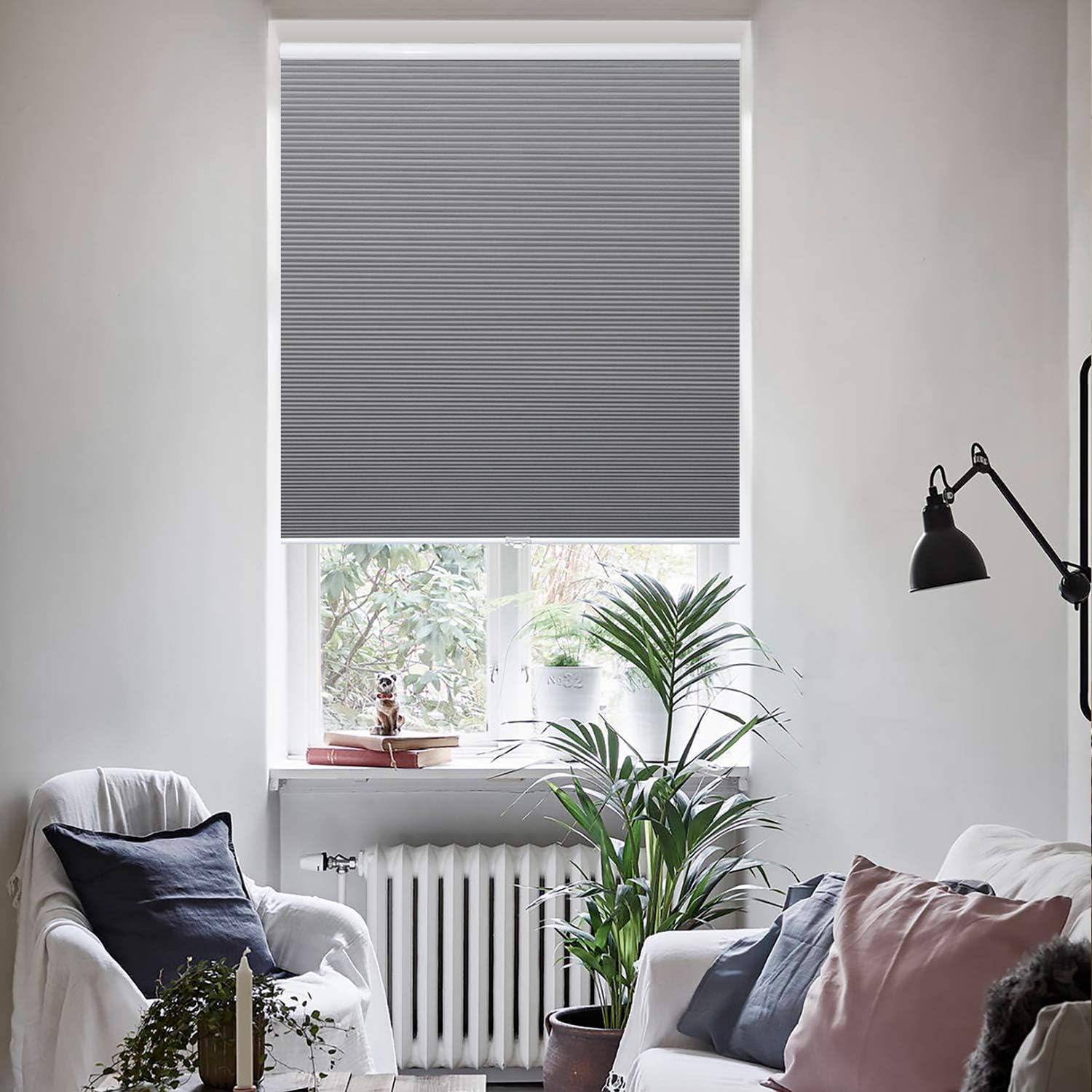 Grandekor Persianas celulares opacas de una sola célula, sin cordón, para oscurecer la habitación, para ventanas y dormitorio, térmica y fácil de