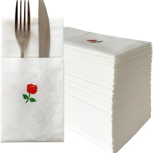 JINYUDOME Servilletas de cena desechables, elegantes servilletas desechables para bodas, servilletas decorativas de tacto de lino con bolsillo JINYUDOME Servilletas de cena desechables, elegantes servilletas desechables para bodas, servilletas decorativas de tacto de lino con bolsillo