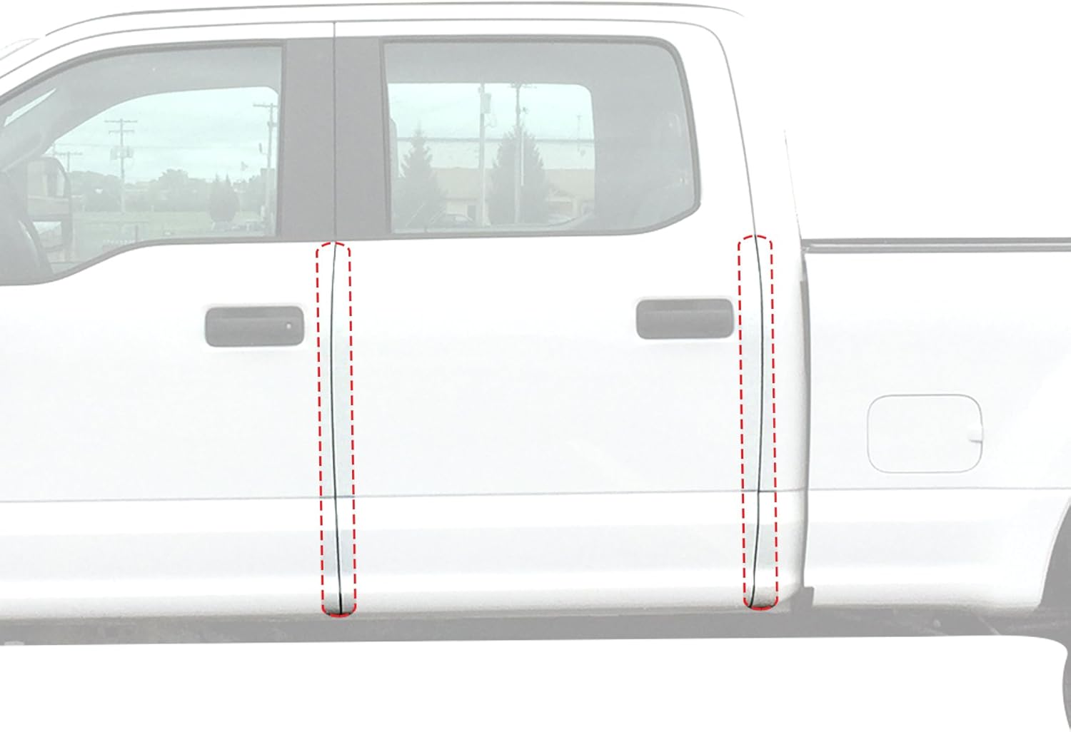 Red Hound Auto Protectores de labios para borde de puerta compatibles con Ford F-150 F150 Crew Cab 2015 2016 2017 2018 2019 4 piezas de película