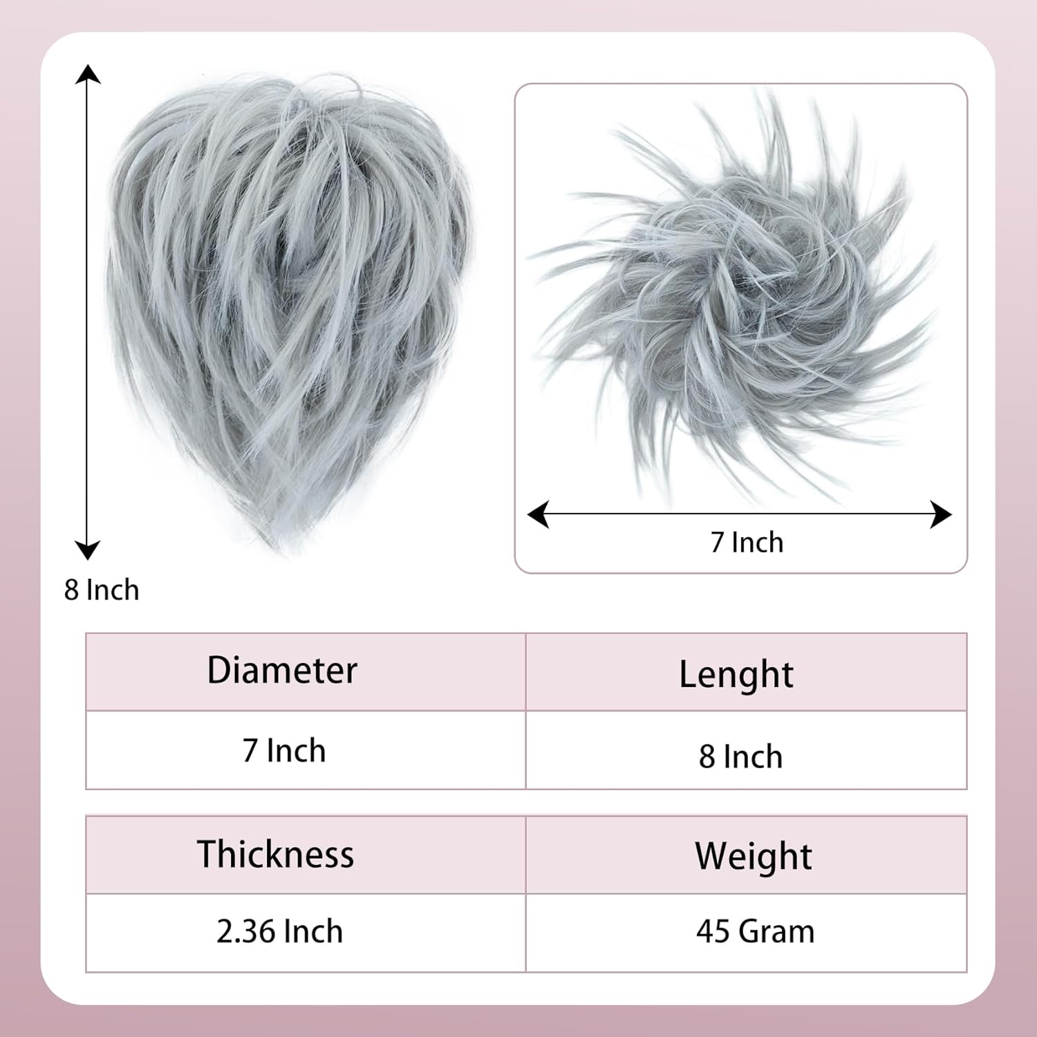 Lynclare Extensiones de cabello sintético ondulado y desordenado para mujer, extensiones de moño rizado y desordenado para mujer, extensiones de