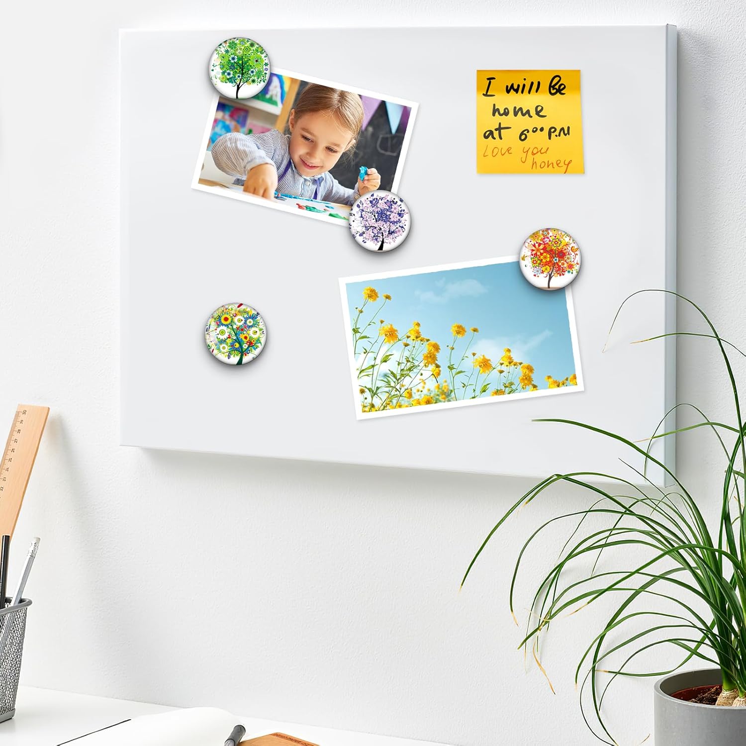 MORCART 16PCS Refrigerator Magnets, Cute Tree Fridge Magnets of Life Locker Whiteboard Decorative Magnetic Board Cabinets Classroom Office Cubicle