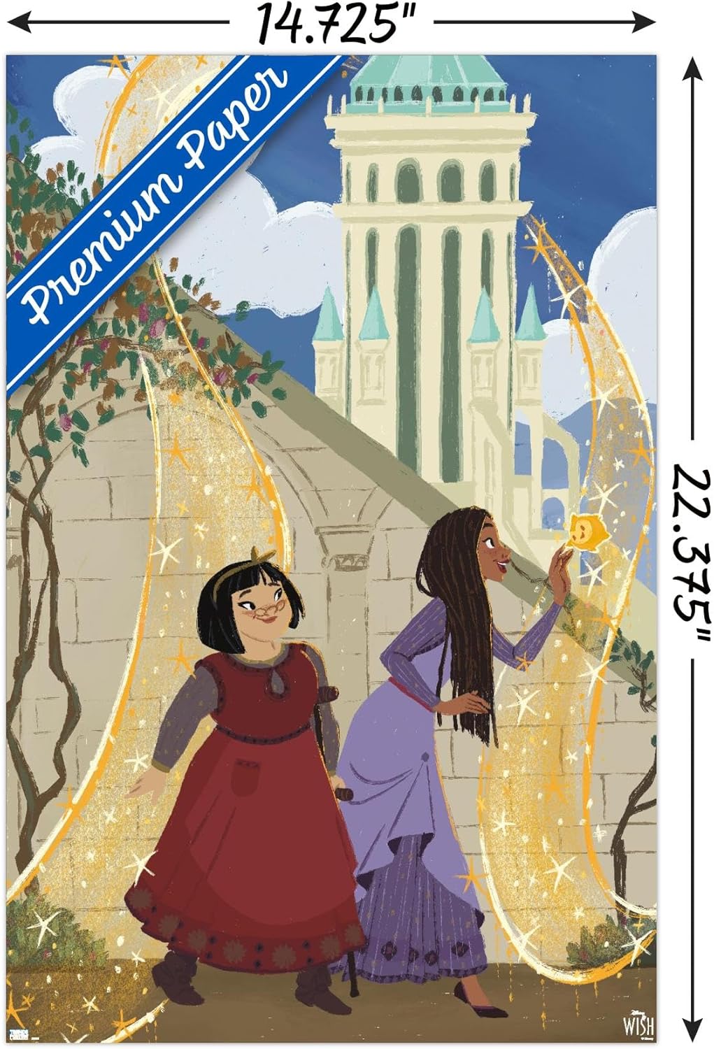 Trends International Disney Wish – Póster de collage de 3 (amigos), póster de pared, 14.72 x 22.37 pulgadas, versión premium sin marco