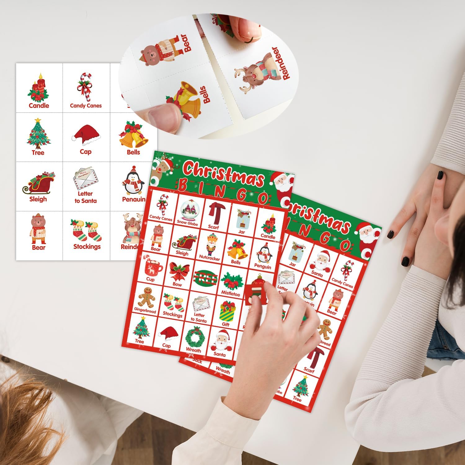 Tarjetas de bingo para Navidad, juego de bingo para estudiantes adolescentes, tarjeta de bingo para 24 jugadores, juego de bingo para niños, juego