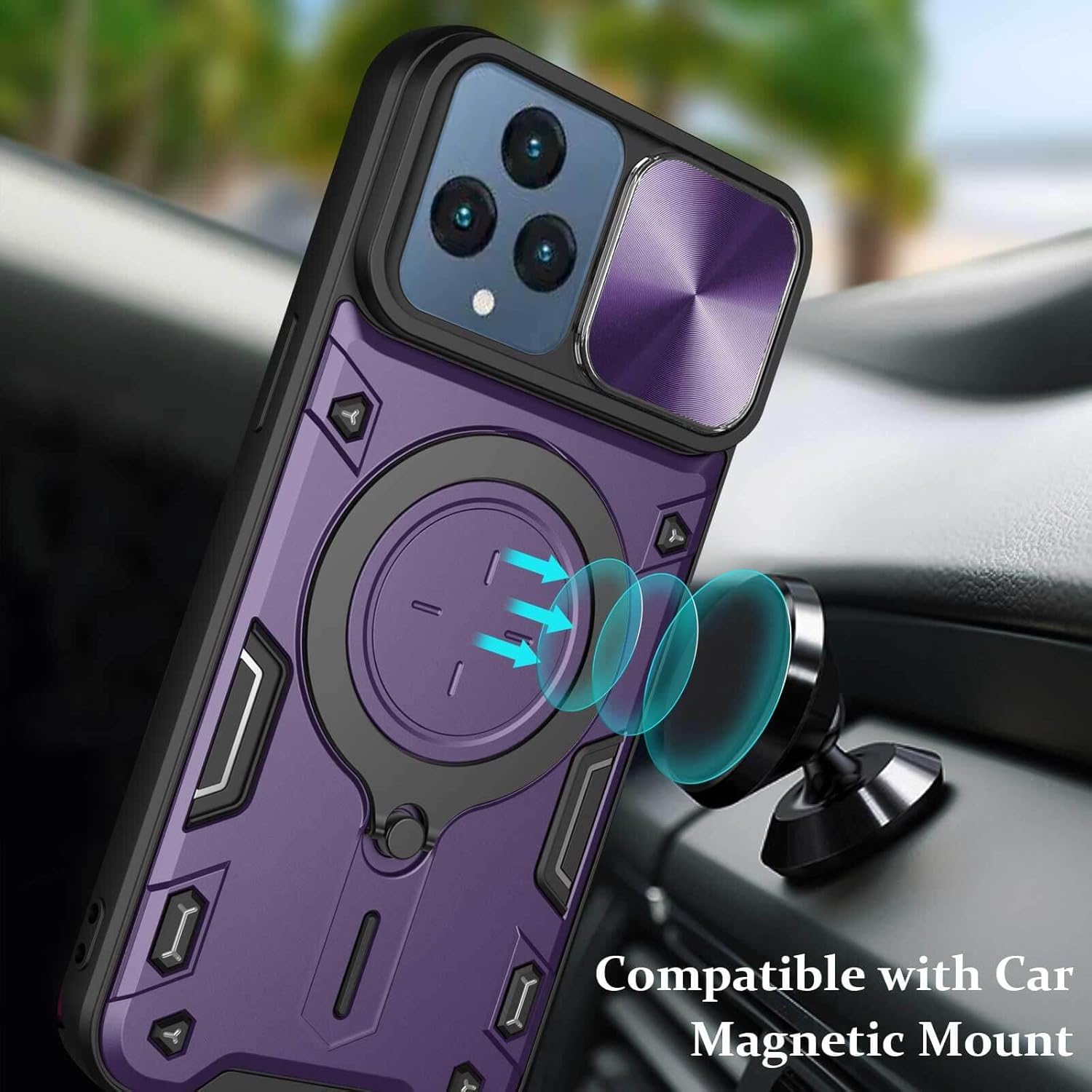 JHWVVTF Funda para teléfono Revvl 6 5GRevvl 6X 5G, soporte de anillo de metal para mujeres y hombres, protector de lente de cámara, protección