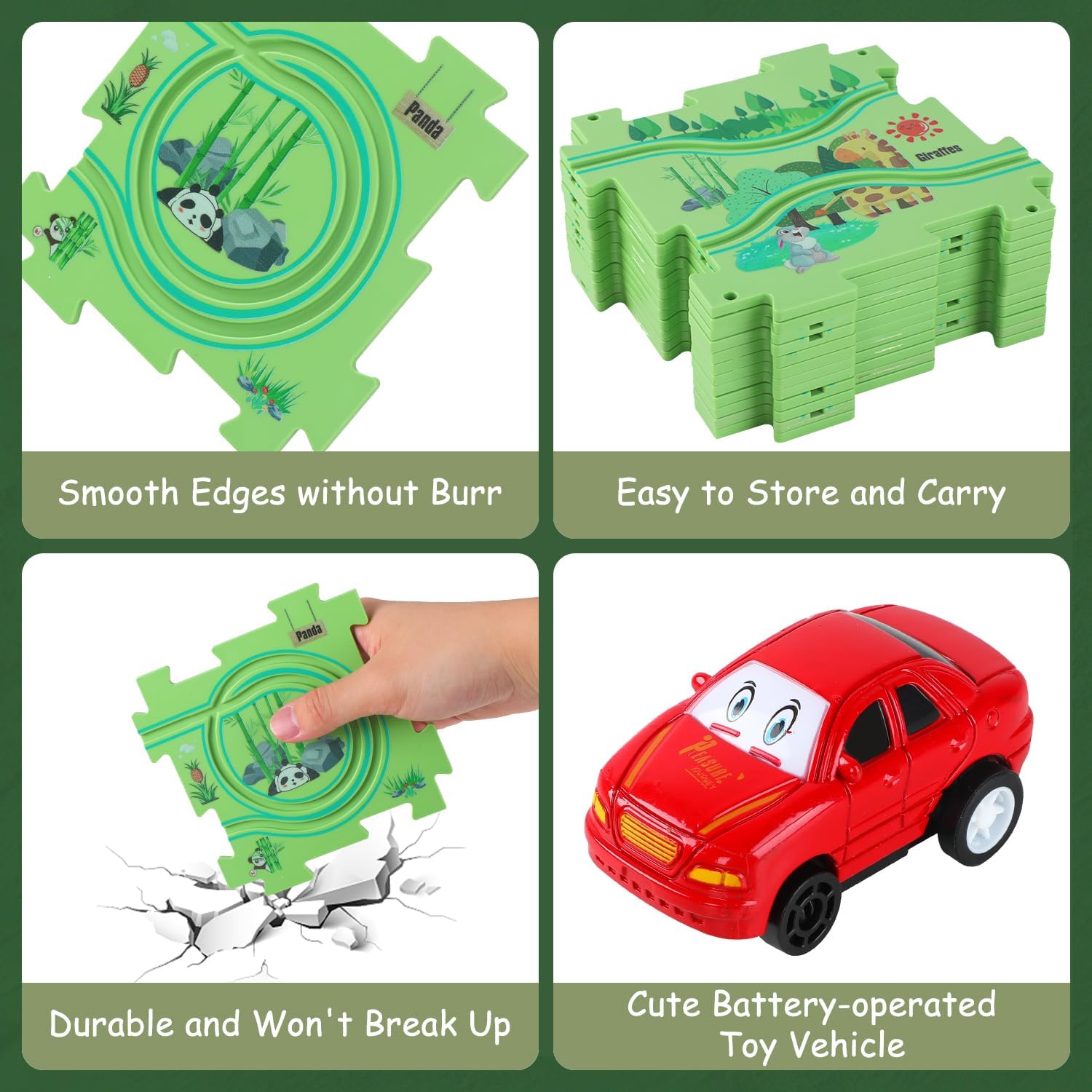 Carrito eléctrico de ensamblaje de bricolaje, juego de pista de rompecabezas para niños pequeños con vehículos, juguetes de construcción de