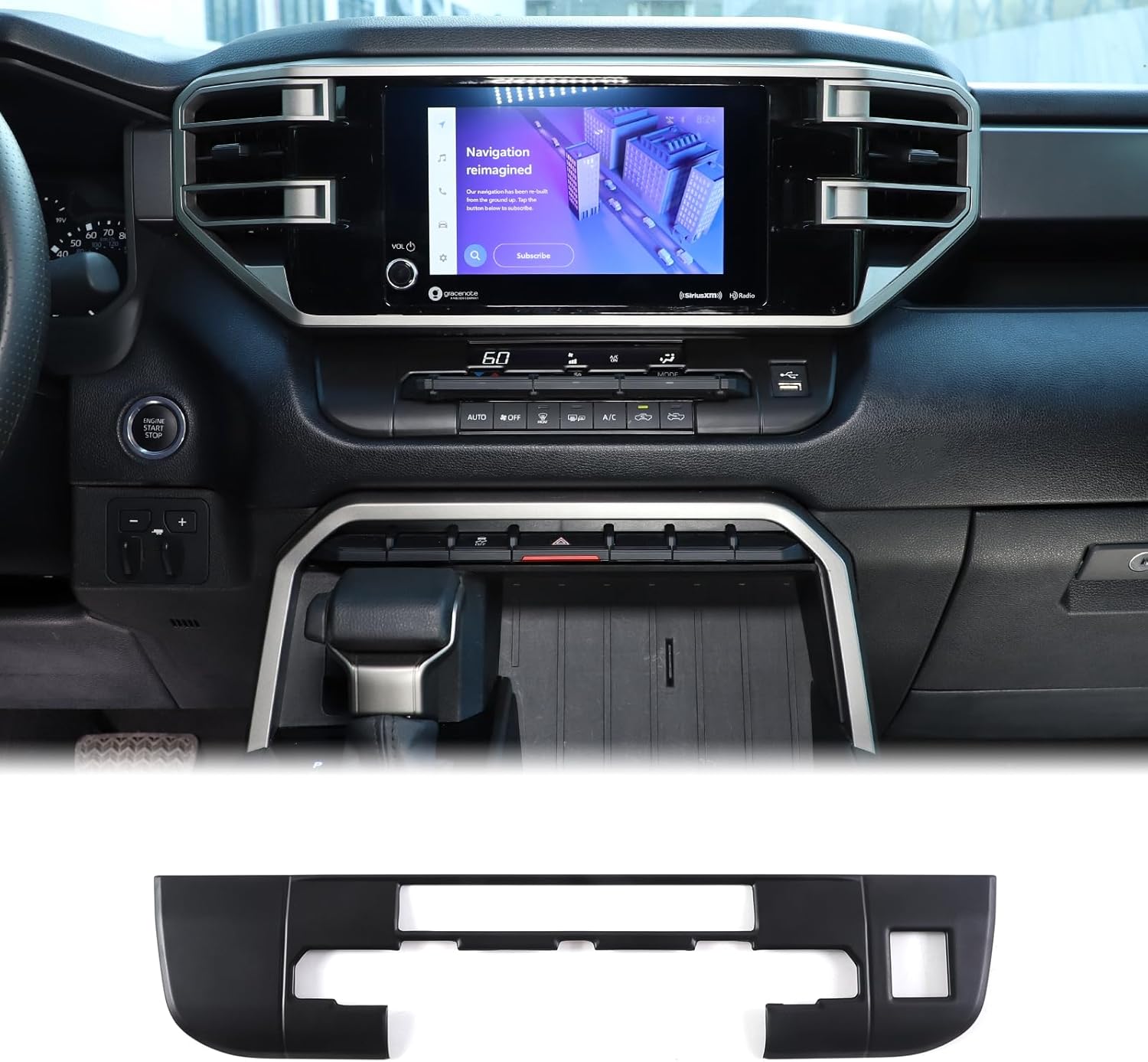 Cubierta de ajuste de control de clima de aire acondicionado para automóvil Toyota TundraSequoia 2022-2024 Control central de camión AC Botón de